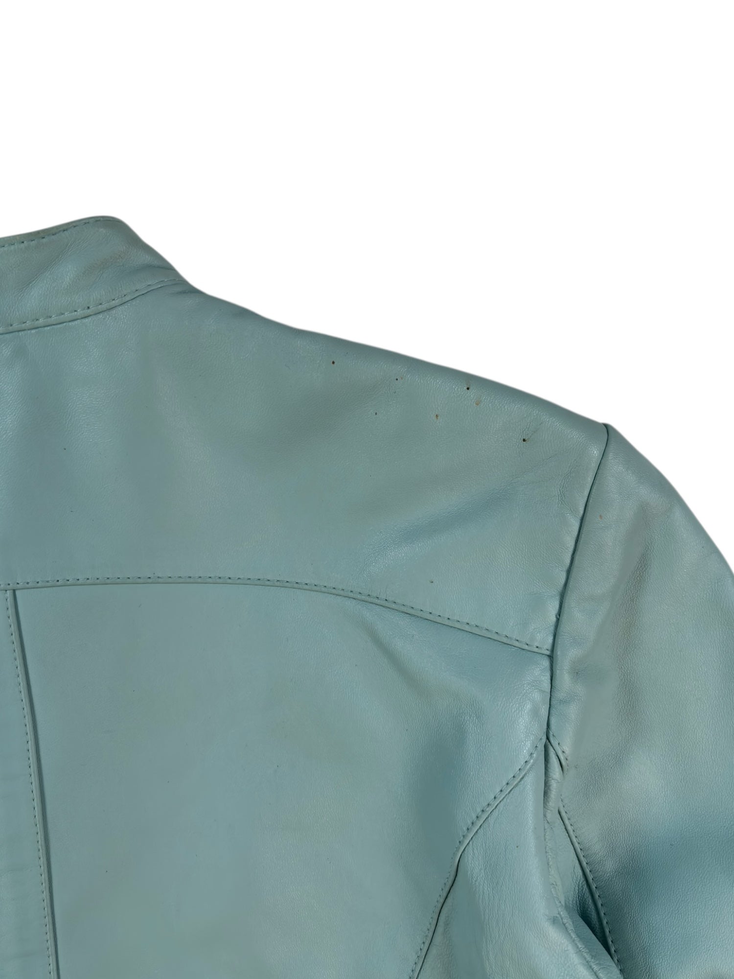 (M) Baby Blue Danier Leather Jacket