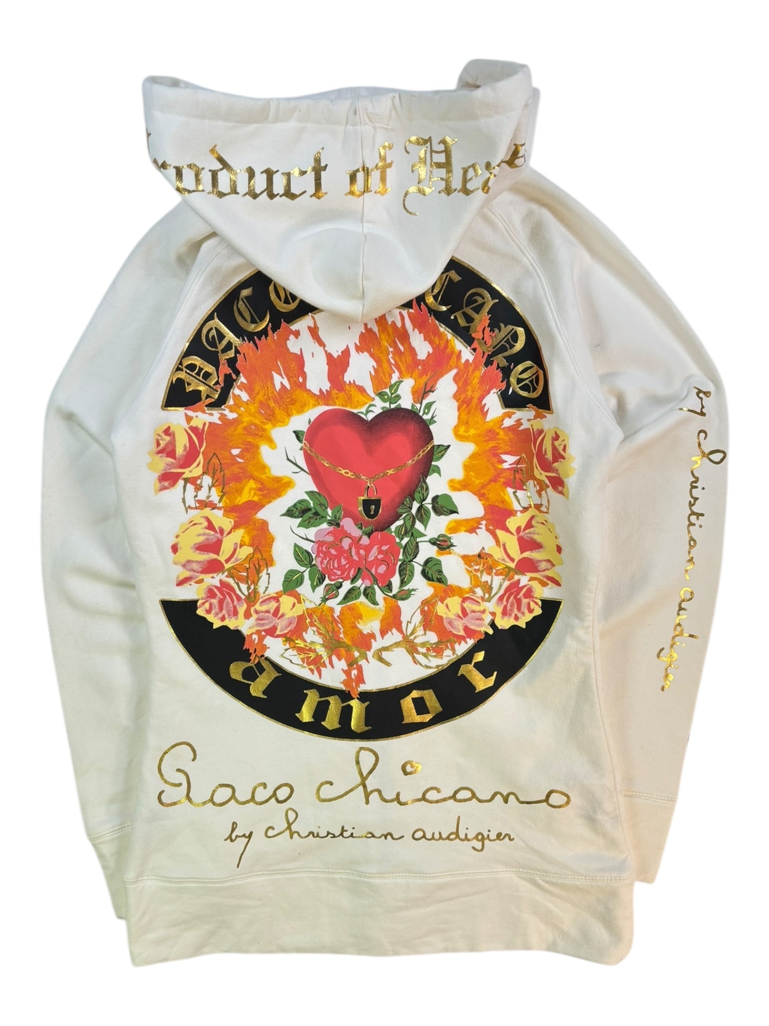 (M) Paco Chicano By Christian Audigier White Zip Up Hoodie