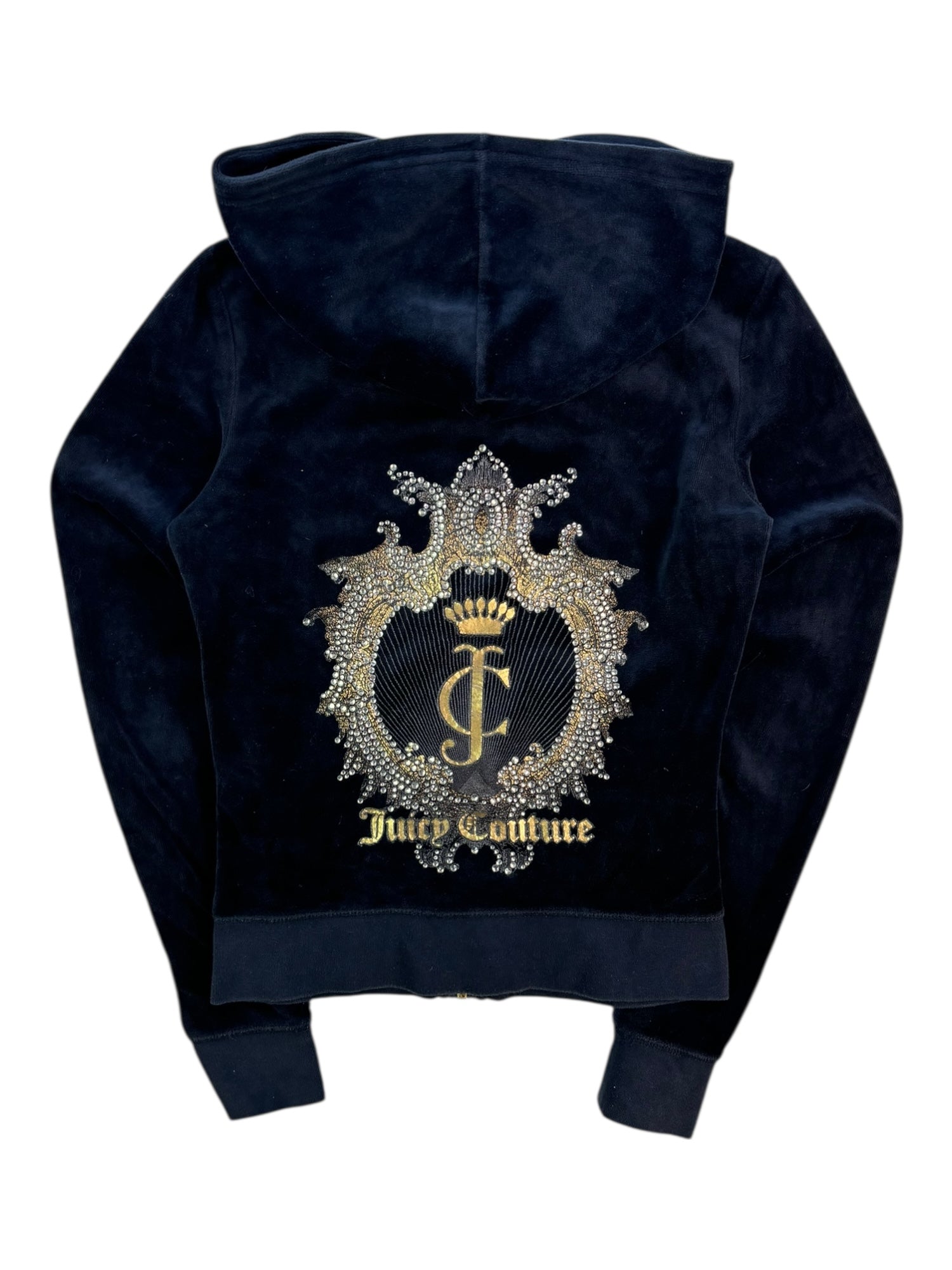 (XS) Juicy Couture Navy Embellished Zip Up Hoodie