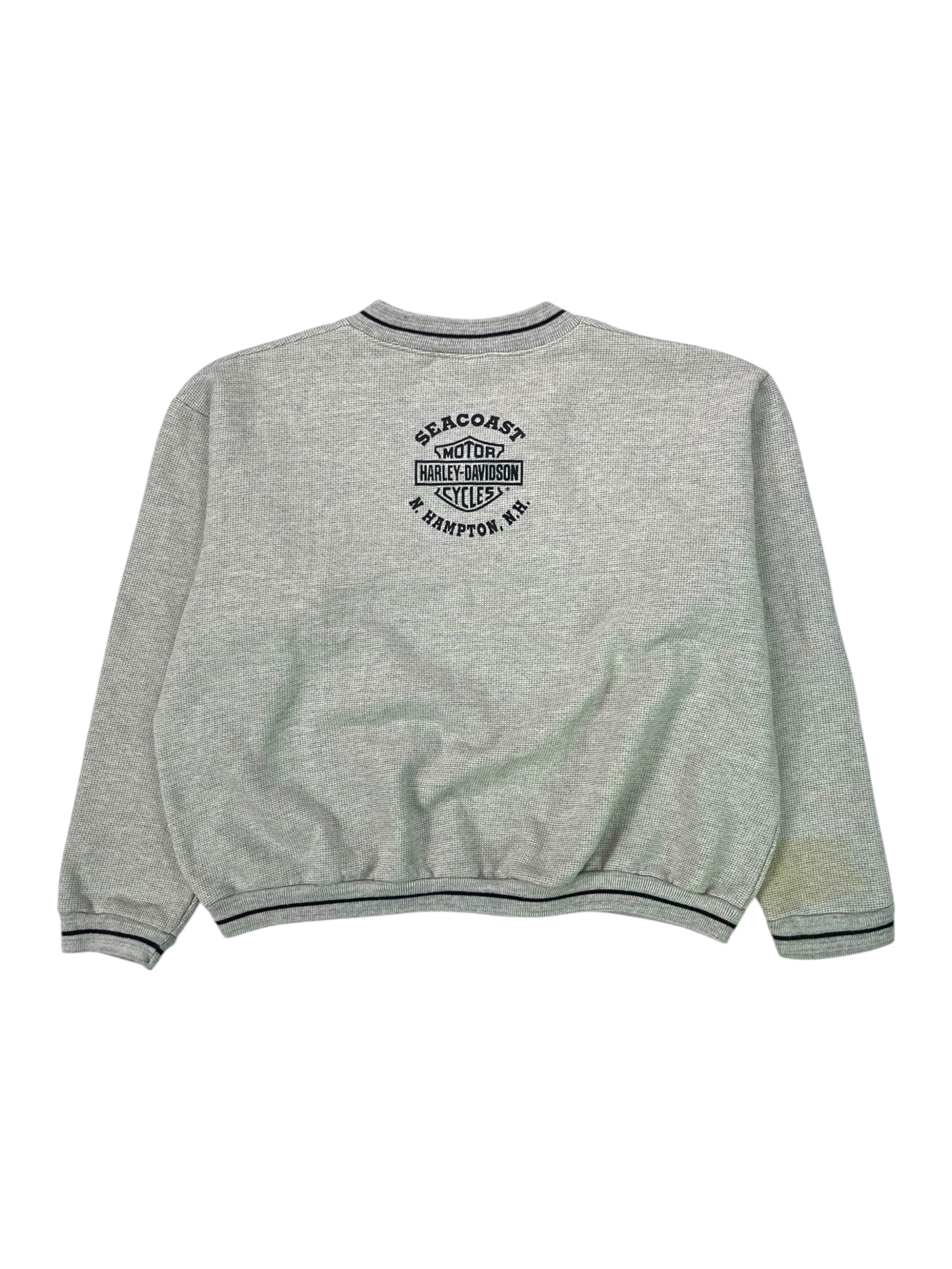 (M) Harley Davidson Waffle Knit Crewneck