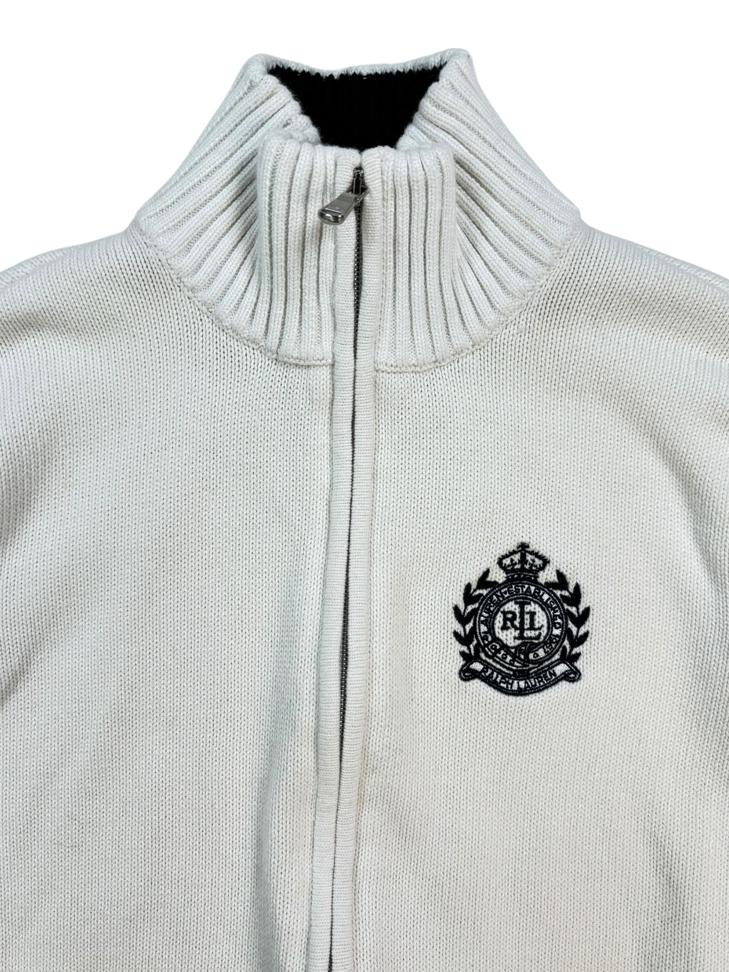(M) Ralph Lauren Active Knit Zip Up White