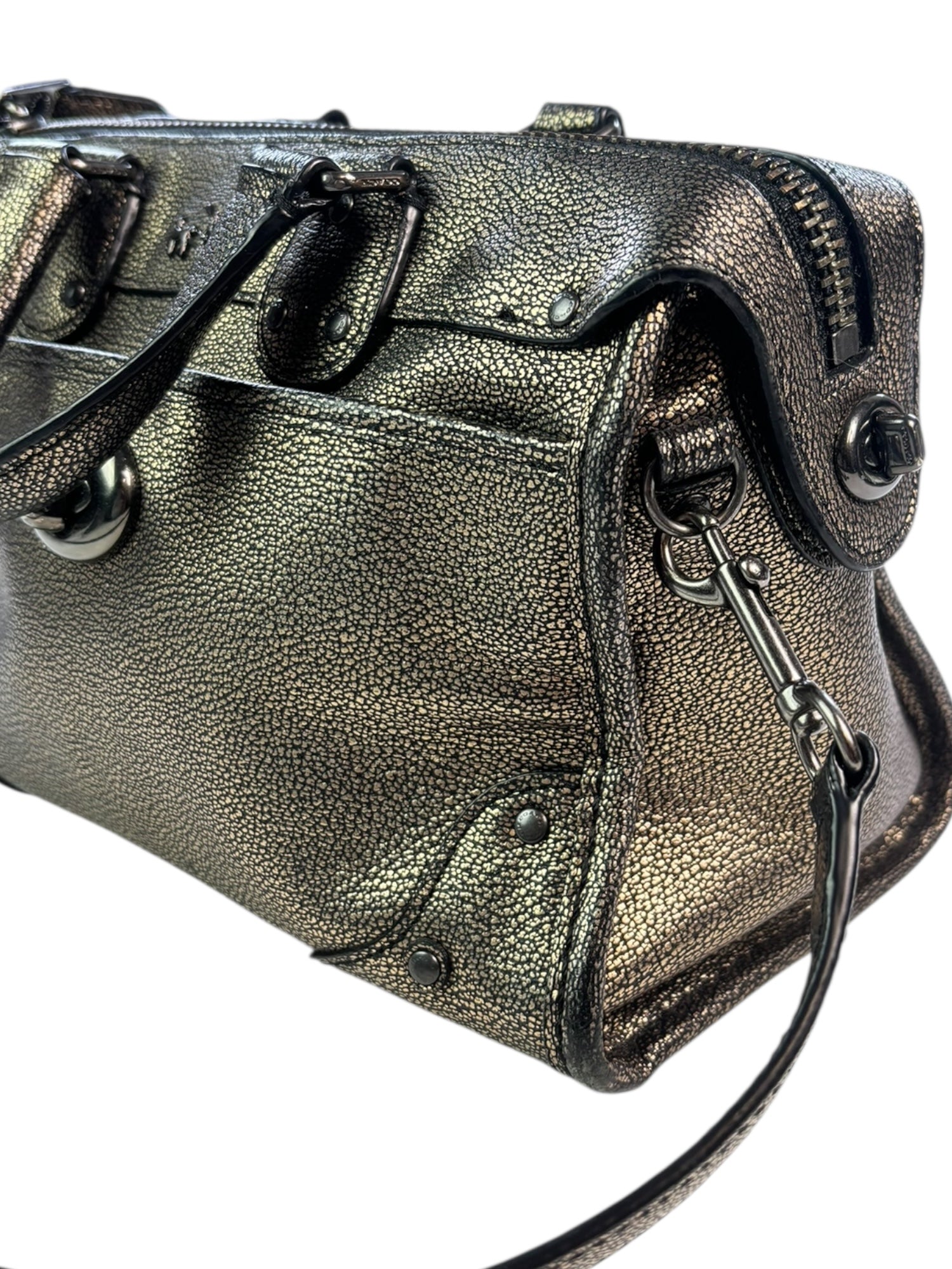 (O/S) Coach Rhyder Satchel Metallic