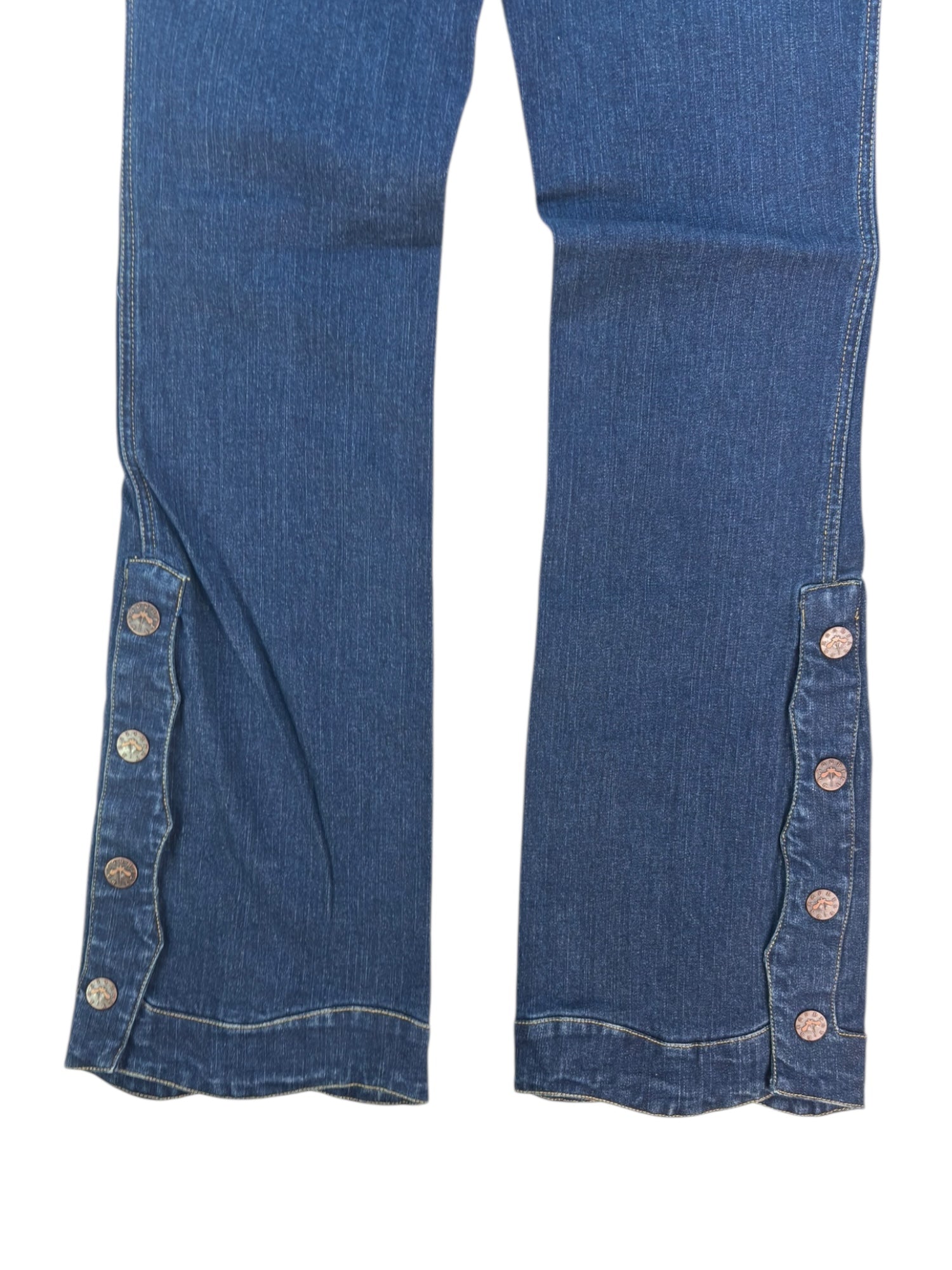 (26) Dragonfly Button Detail Flare Jeans