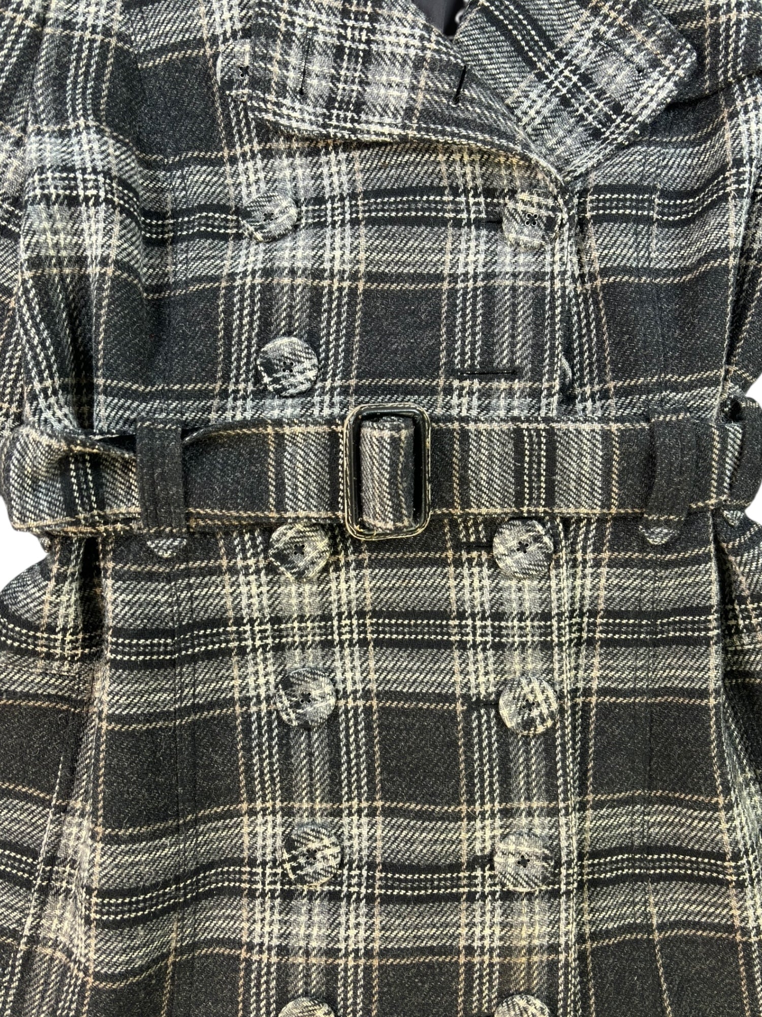 (M) Rare Juicy Courture Wool Plaid Trench Coat