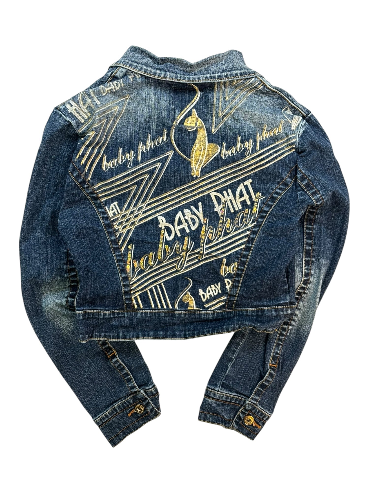 (XS) Cropped baby phat Denim Jacket