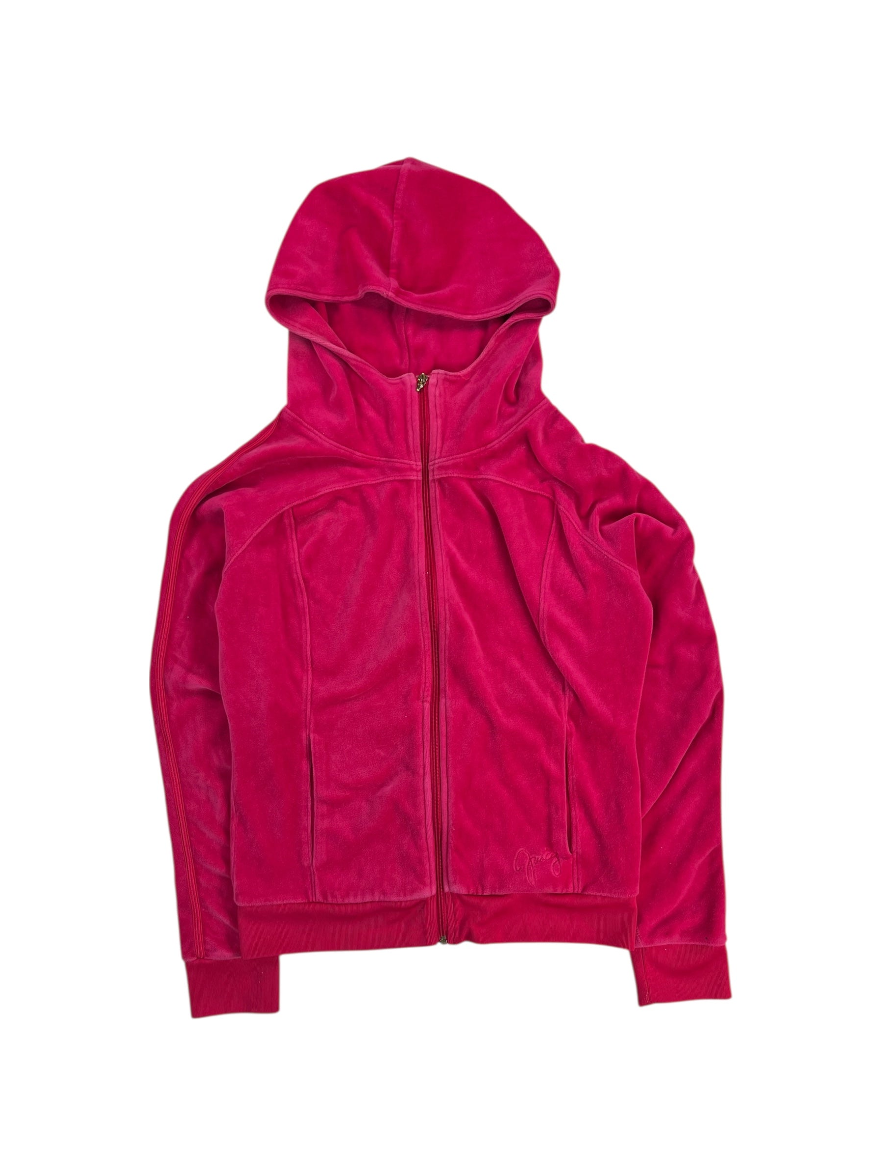 (S) Hot Pink Juicy Couture Velour Zip-up Hoodie