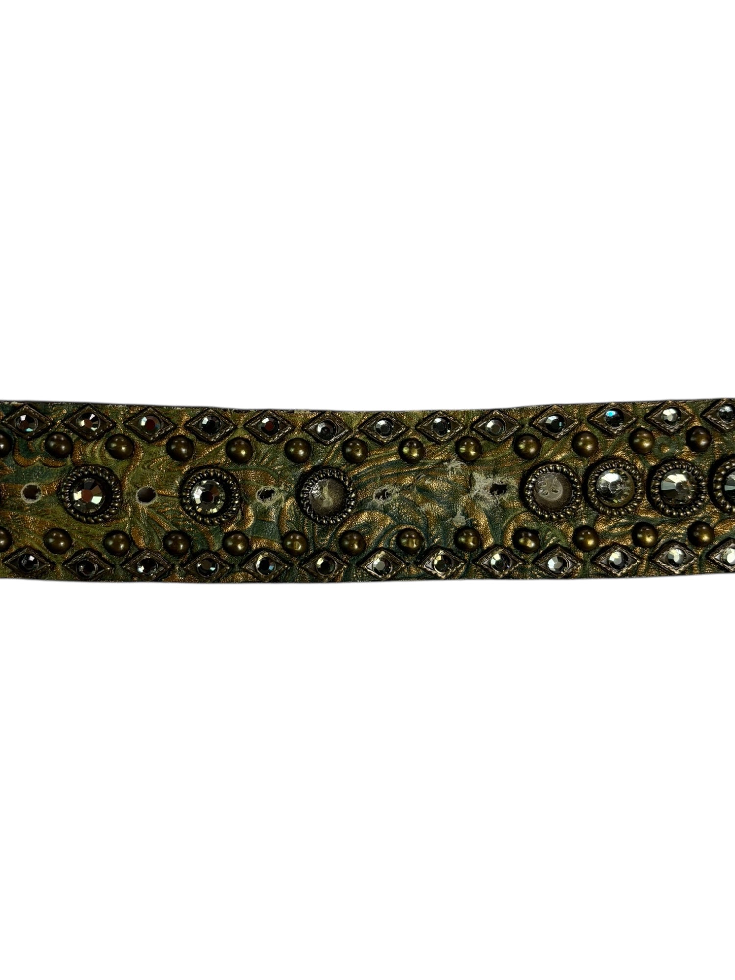 (XL) Genuine Leather Rhinestone Western Belt