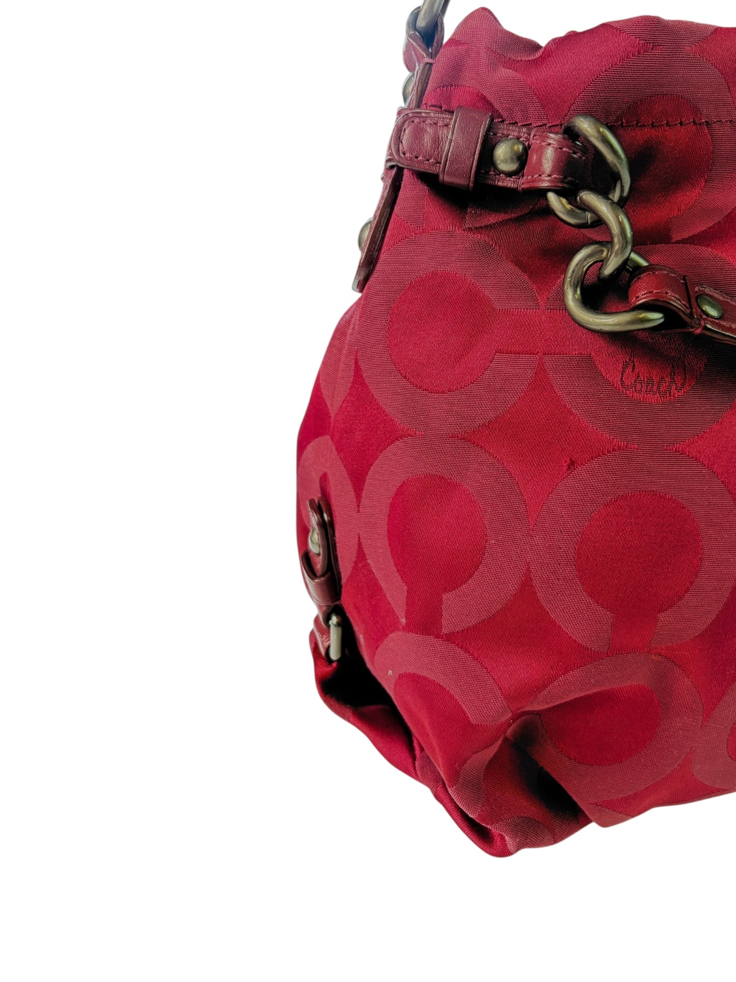 (O/S) Coach Carly Red Hobo Bag