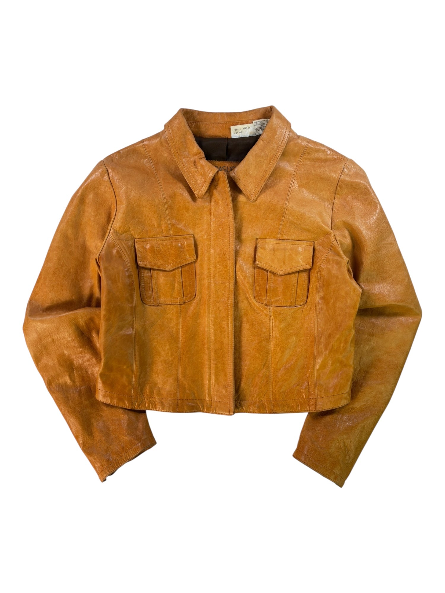 Vintage Parasuco Orange Leather Jacket