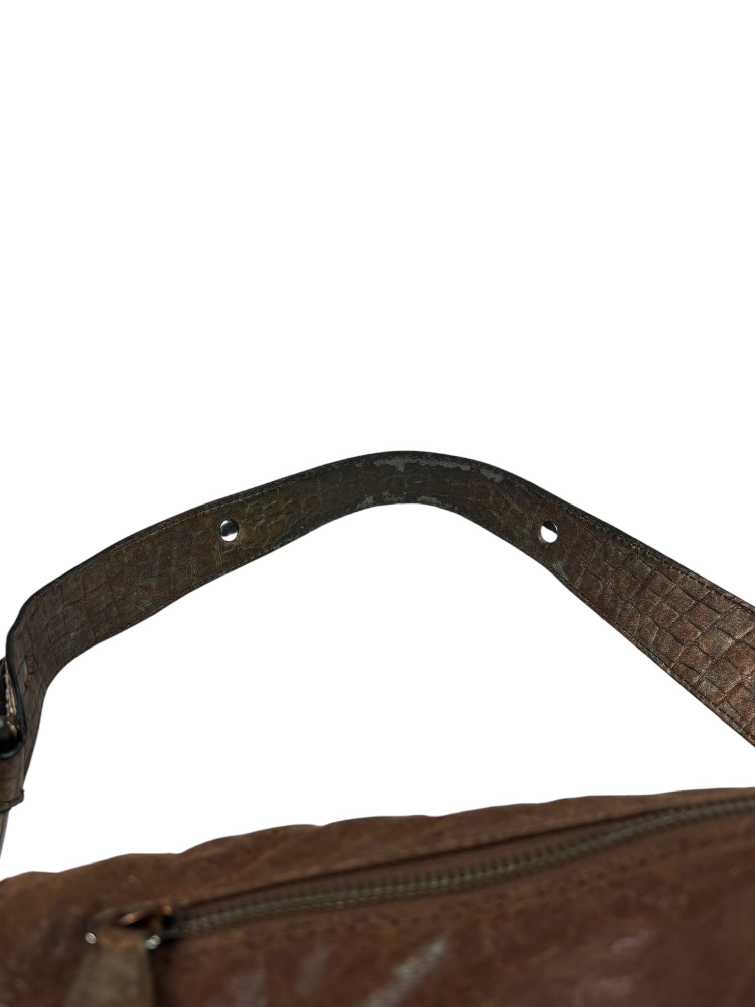 (O/S) Brown with Snakeskin Guess Shoulder Purse
