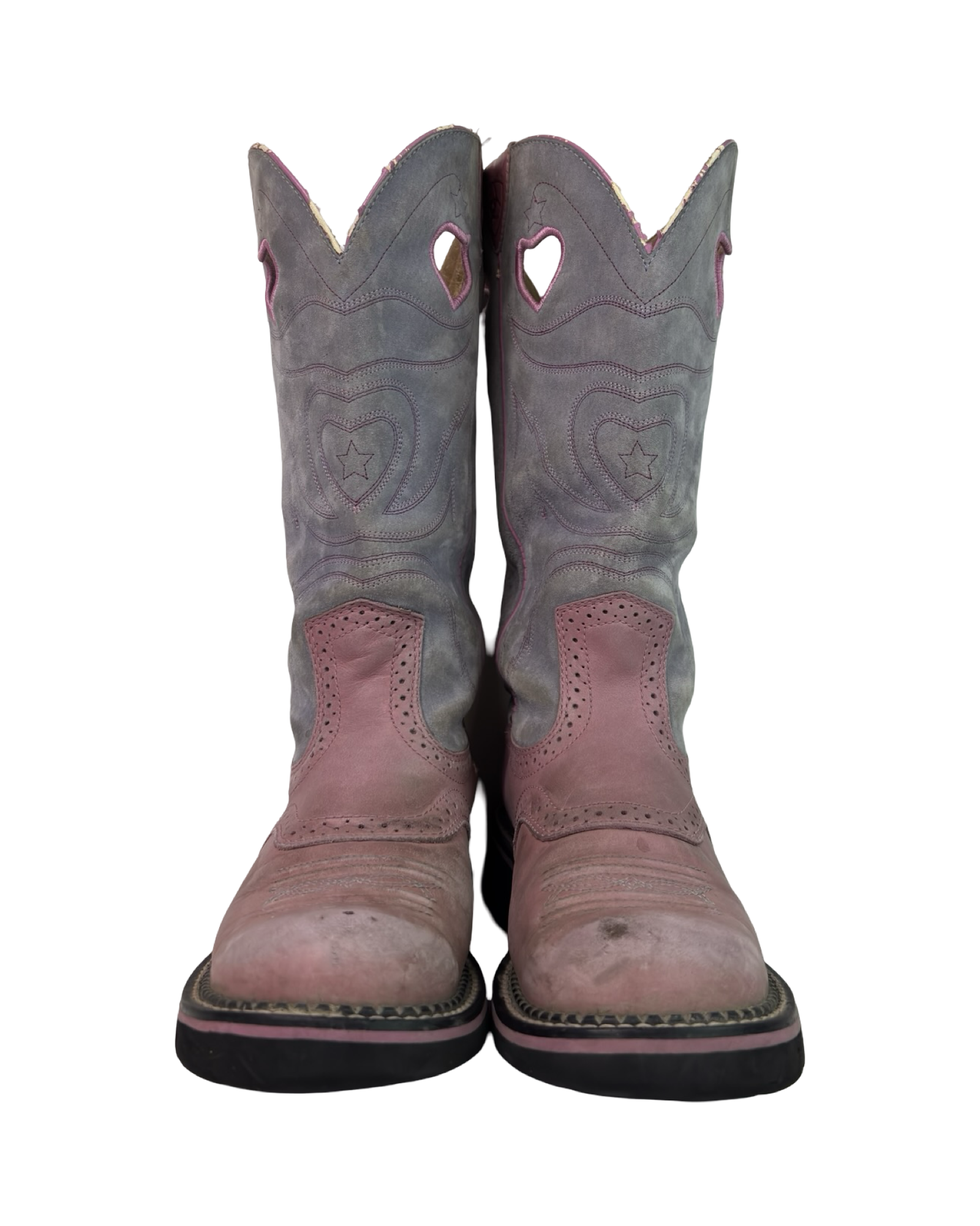 (7) Ariat Fatbaby Pink/Lavender Cowboy Boots