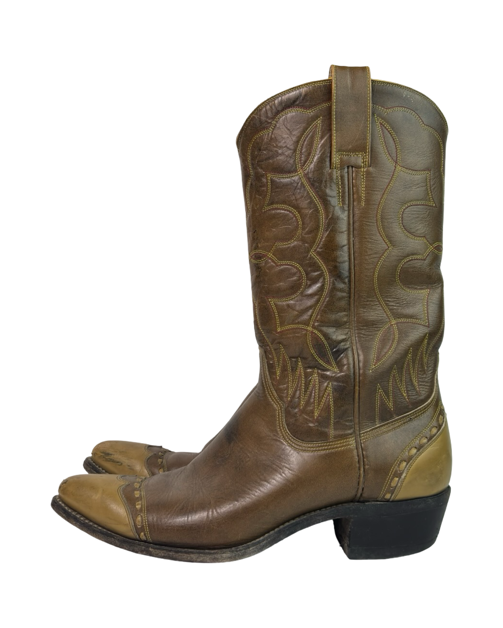 (9.5/10) Vintage Tan/Brown Cowboy Boots