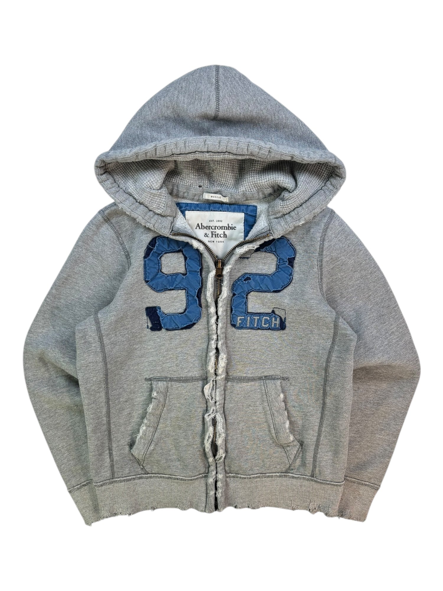 (M) Abercrombie and Fitch Distressed Zip Up Hoodie