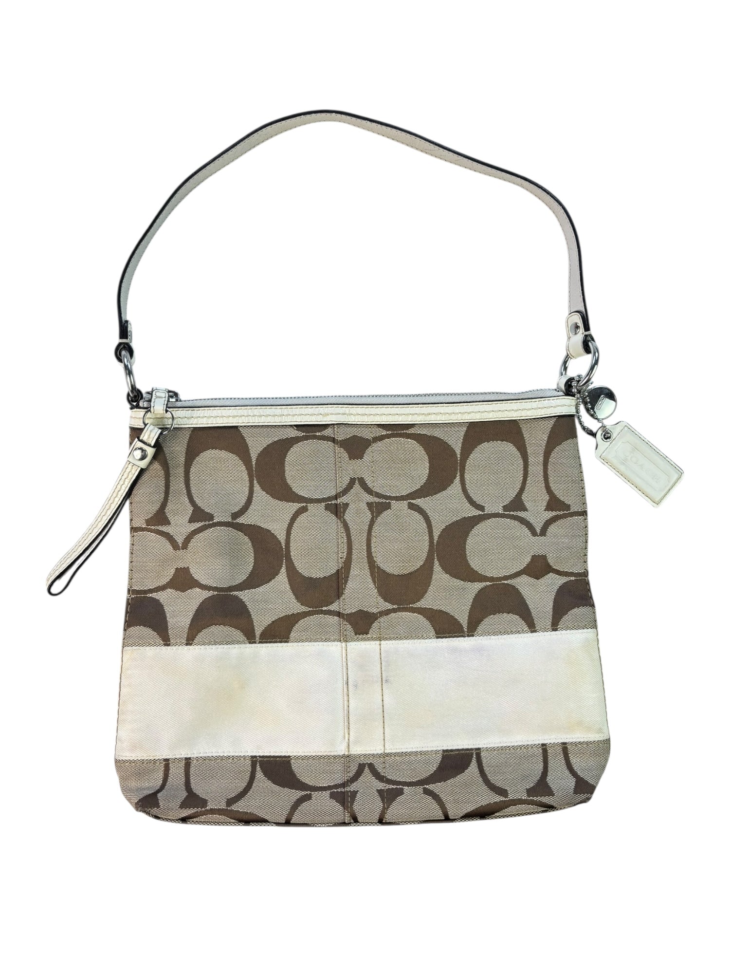 (O/S) Coach Signature Stripe Handbag