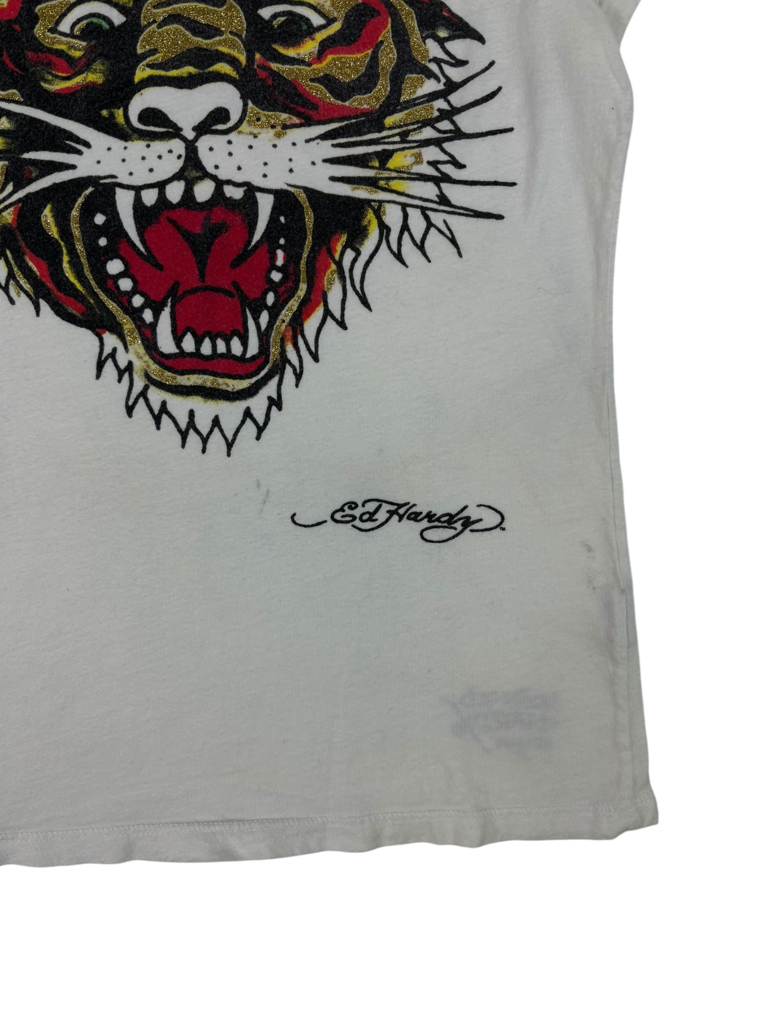 (M) Ed Hardy Tiger Sparkle Baby Tee