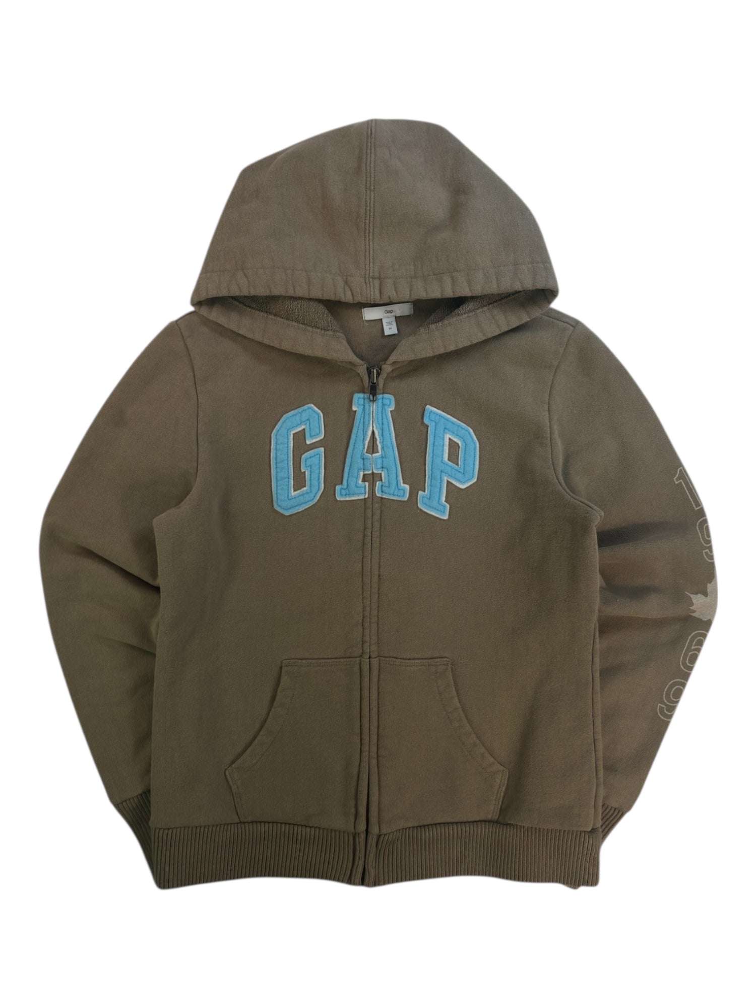 (M) GAP Y2k Brown Zip Up Hoodie