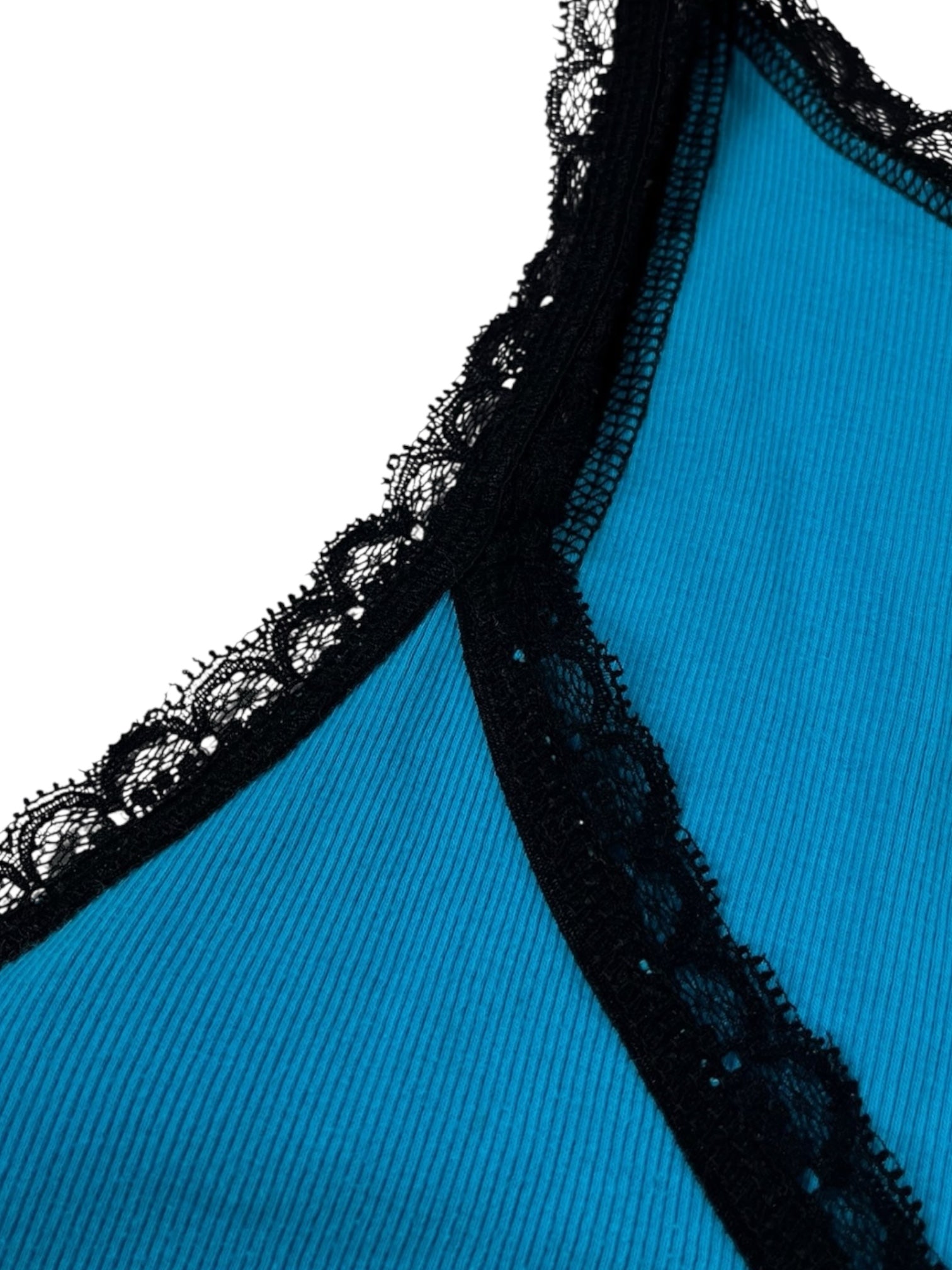 (M) Harley Davidson Lace Trimmed Tank Top Blue