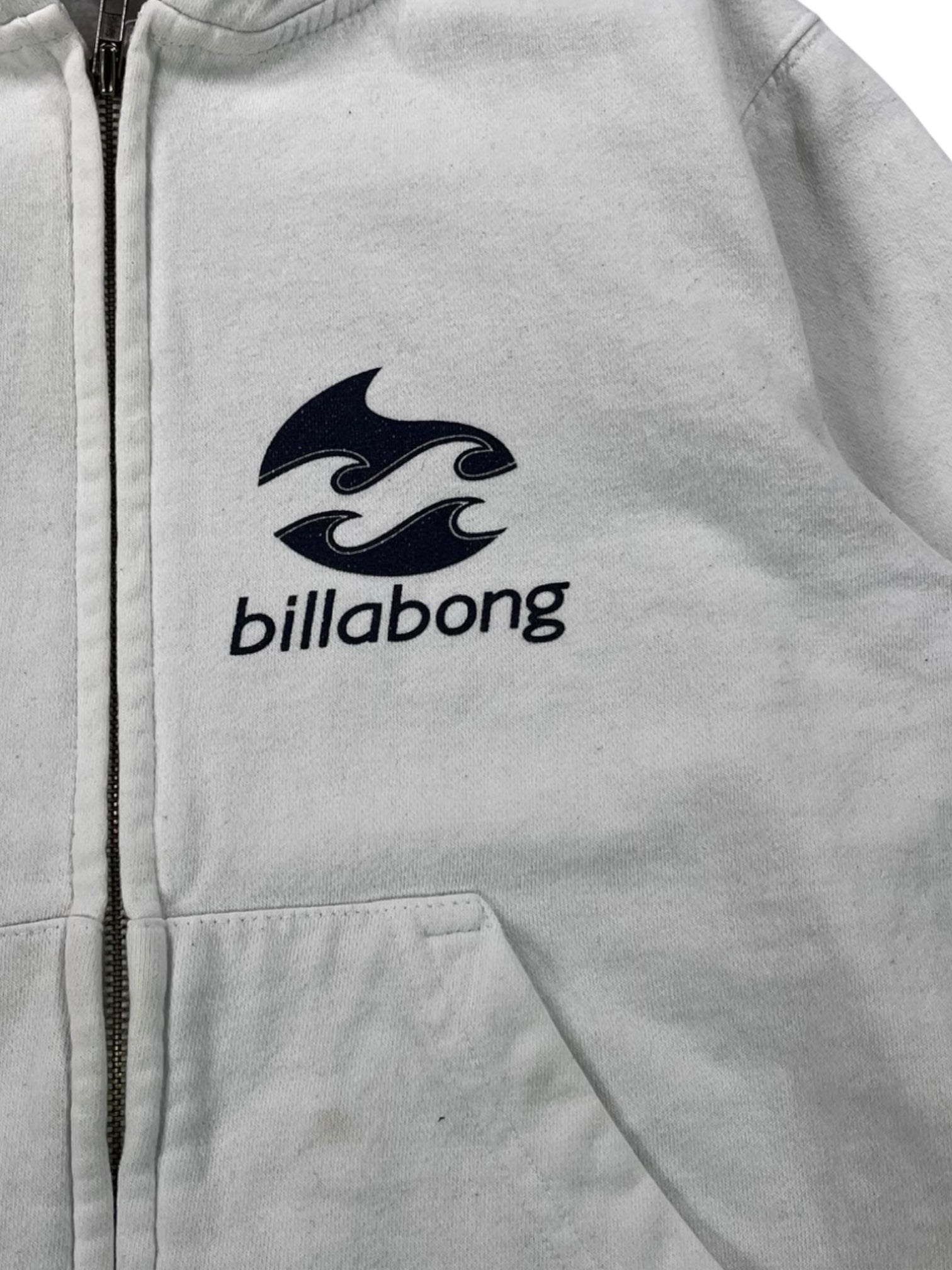 (M) Y2k Billabong White Zip Up Hoodie