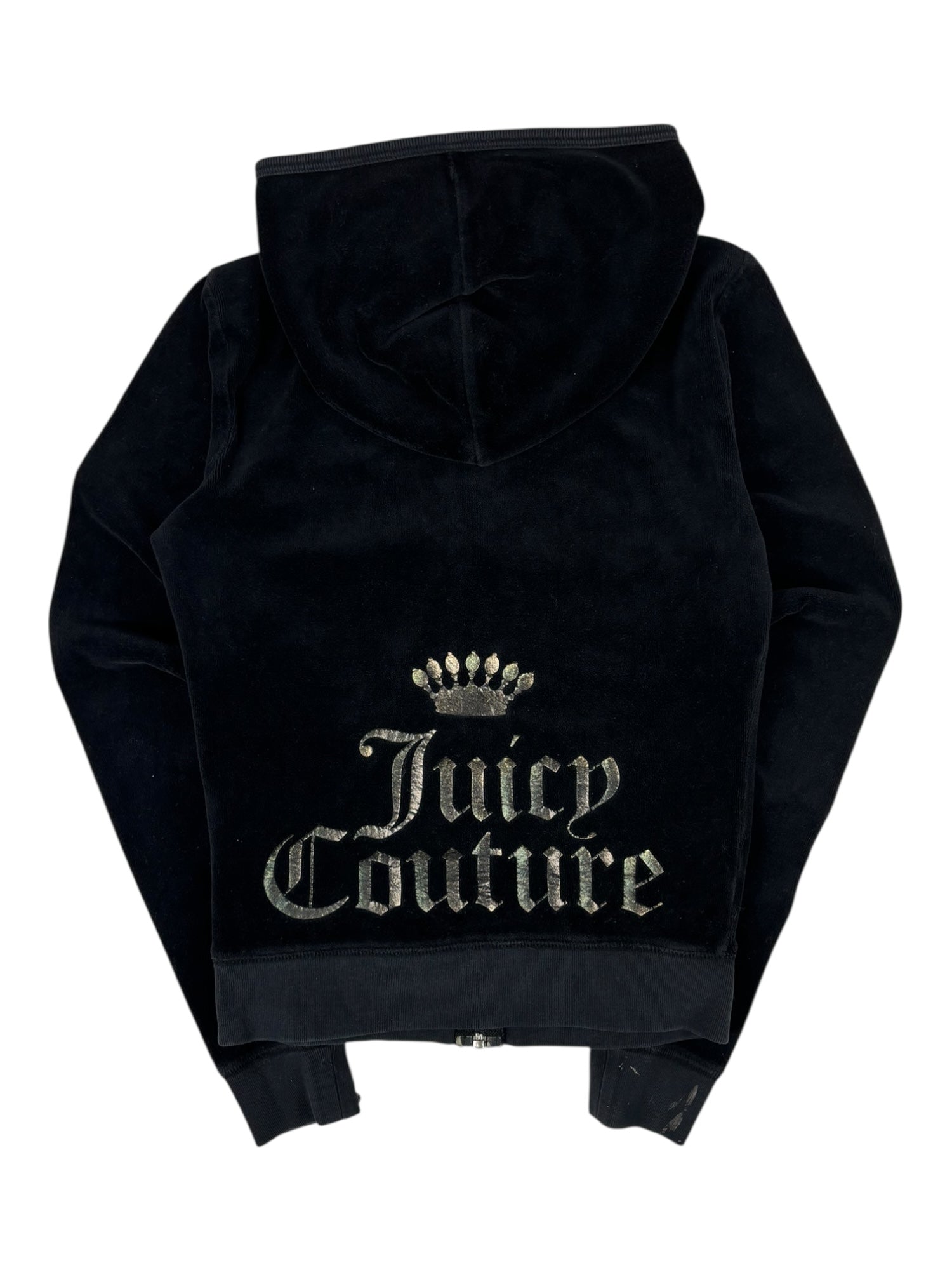 (XS) Black Juicy Couture Velour Zip-up Hoodie