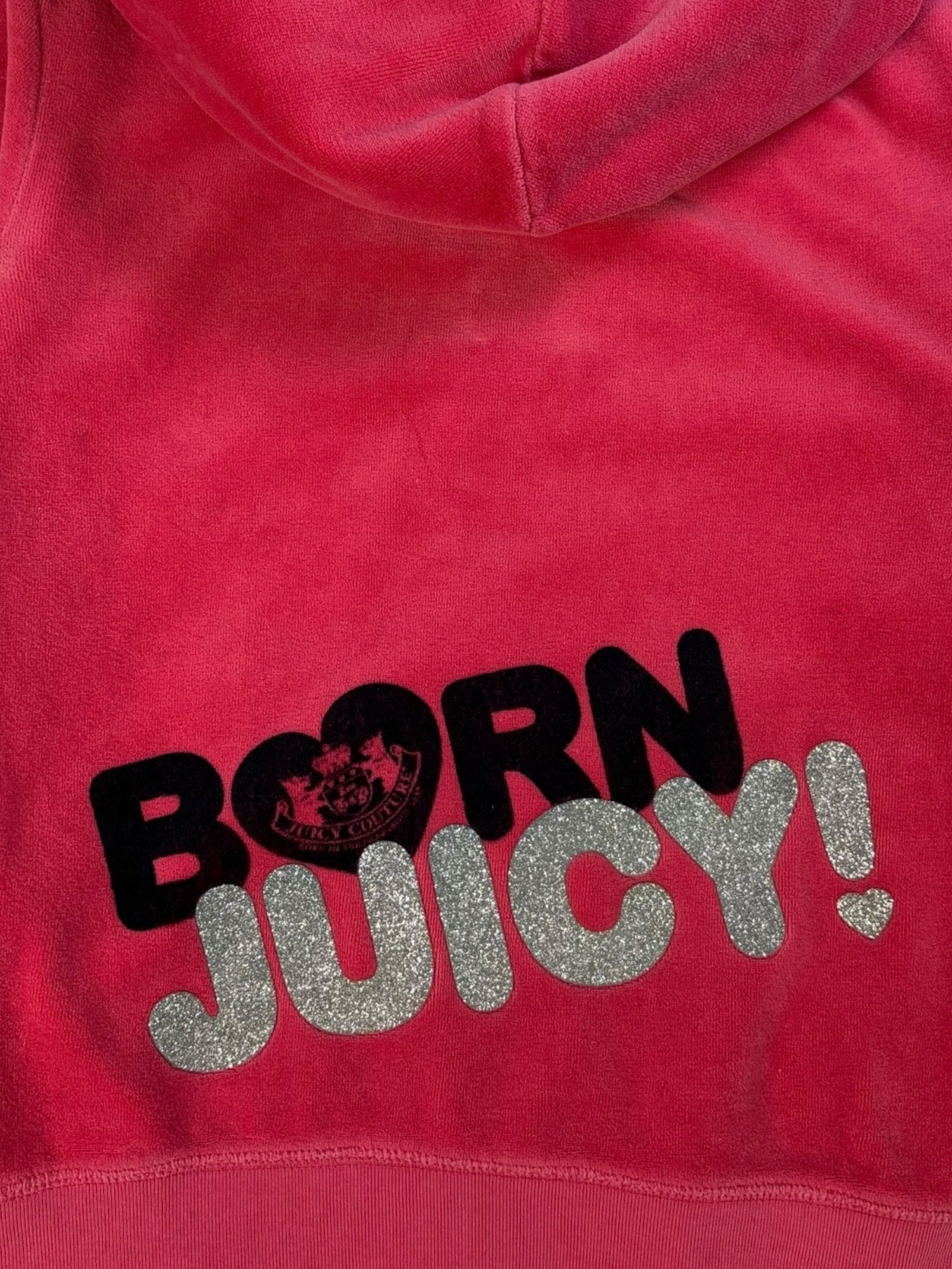 (S) Hot Pink Born Juicy Couture Velour Zip-up Hoodie