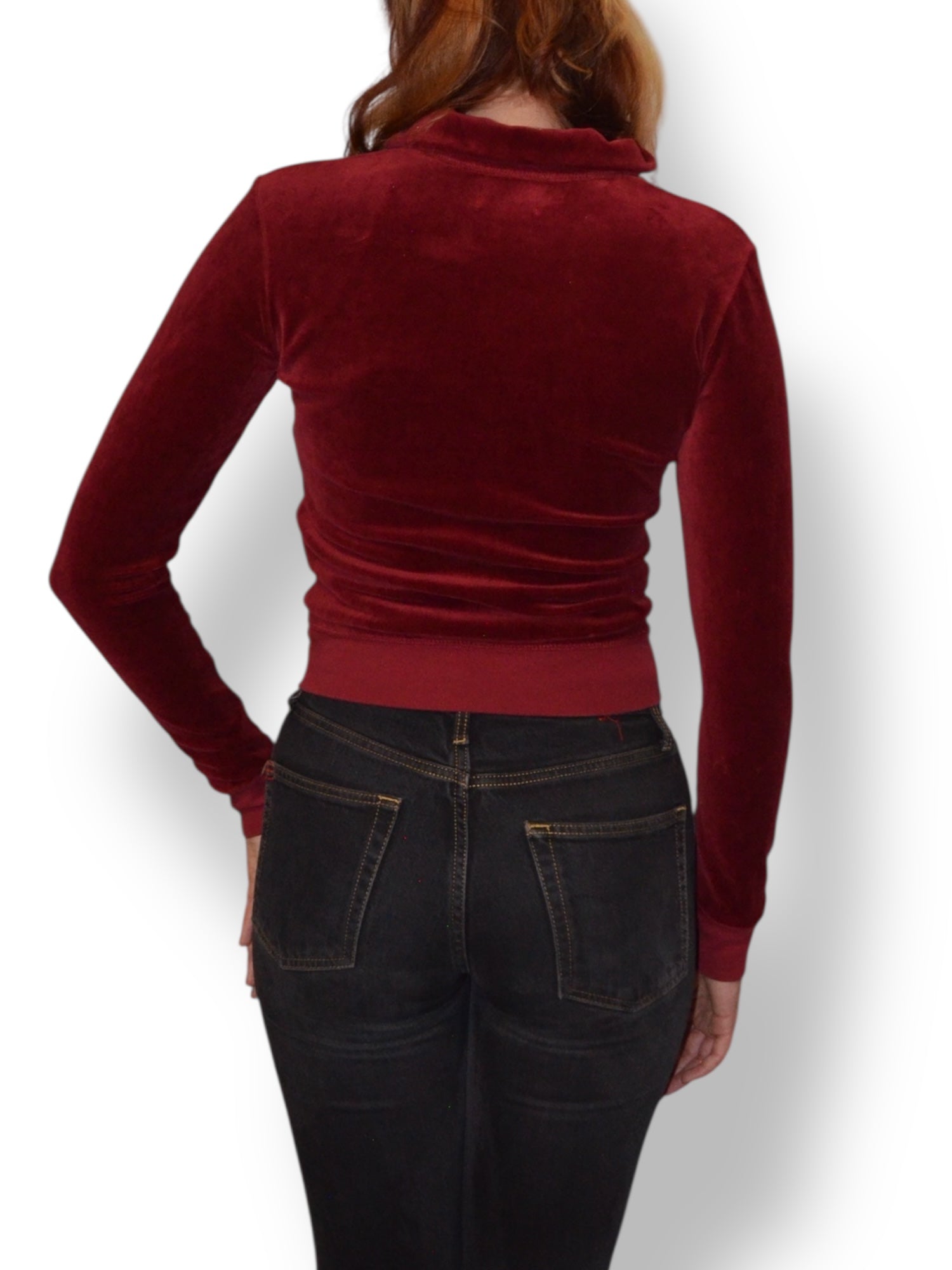 (S) Dark Red Juicy Couture Velour Zip-up
