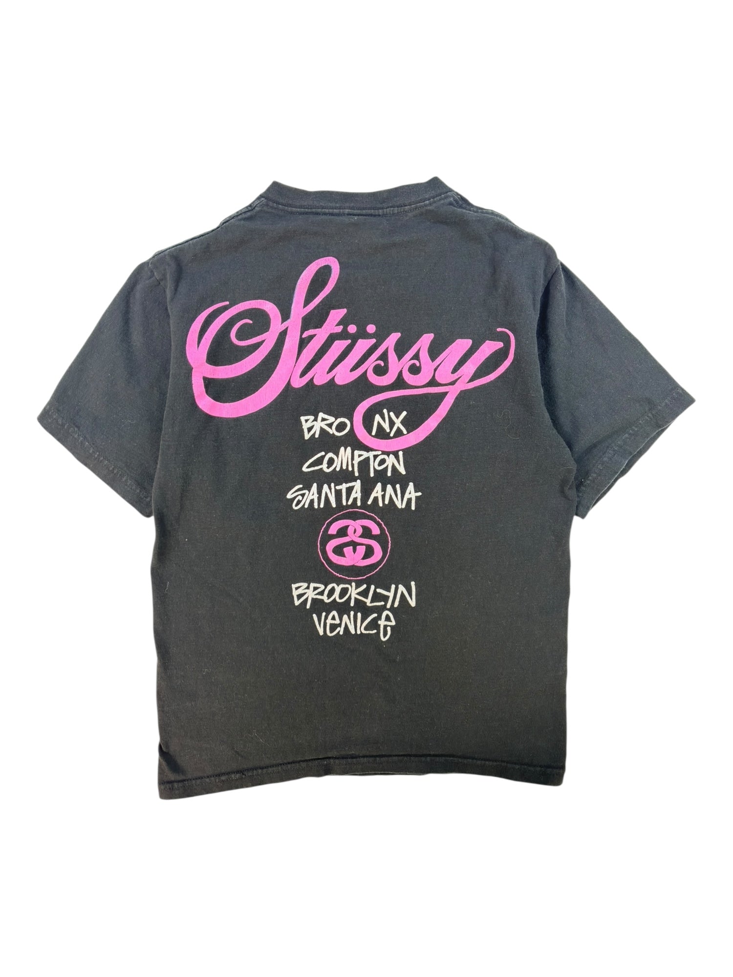 (S) Stussy Black &amp; Pink Graphic Tee