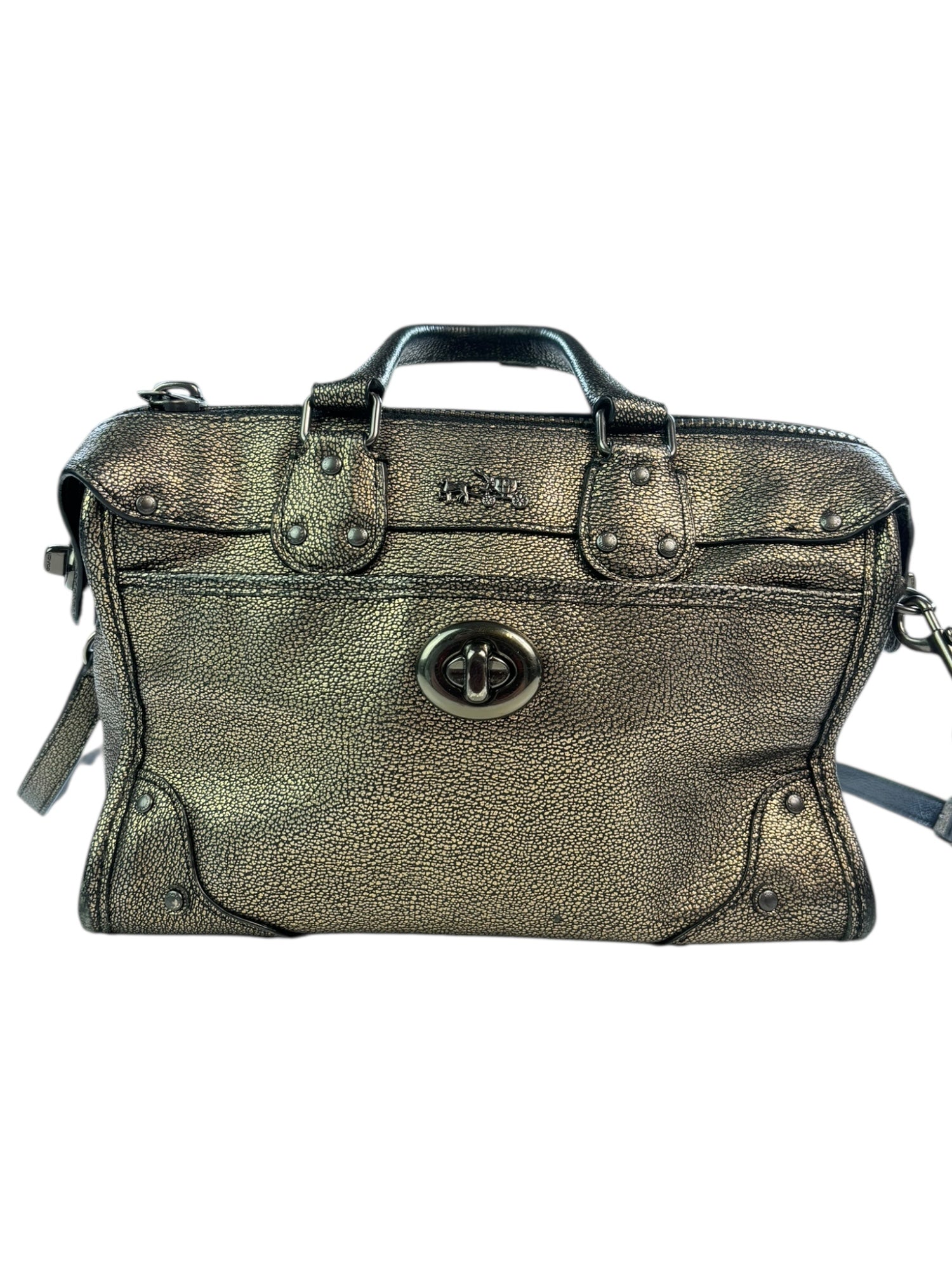(O/S) Coach Rhyder Satchel Metallic