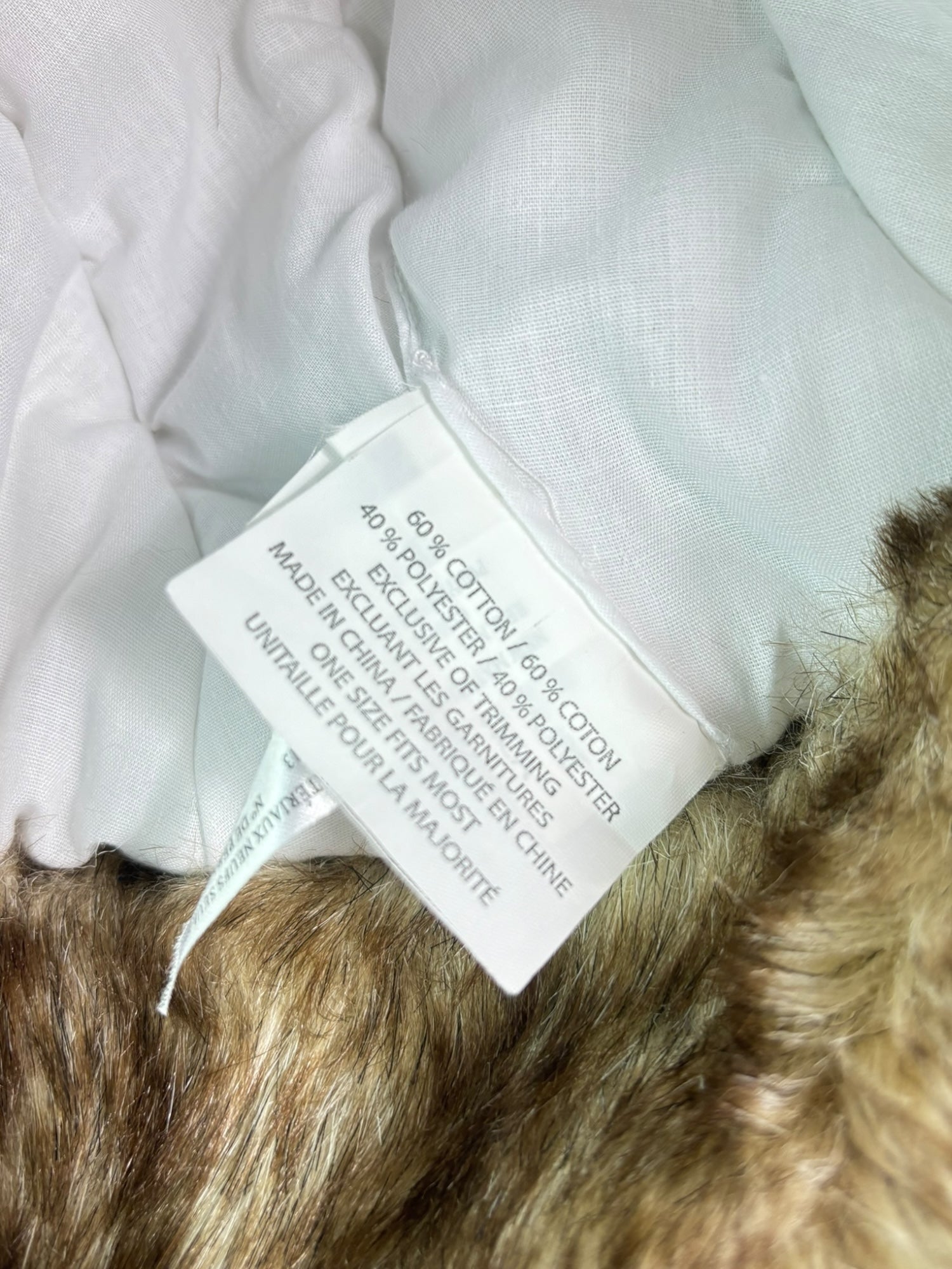 (O/S) Real Tree White and Cream Camo Trapper Hat