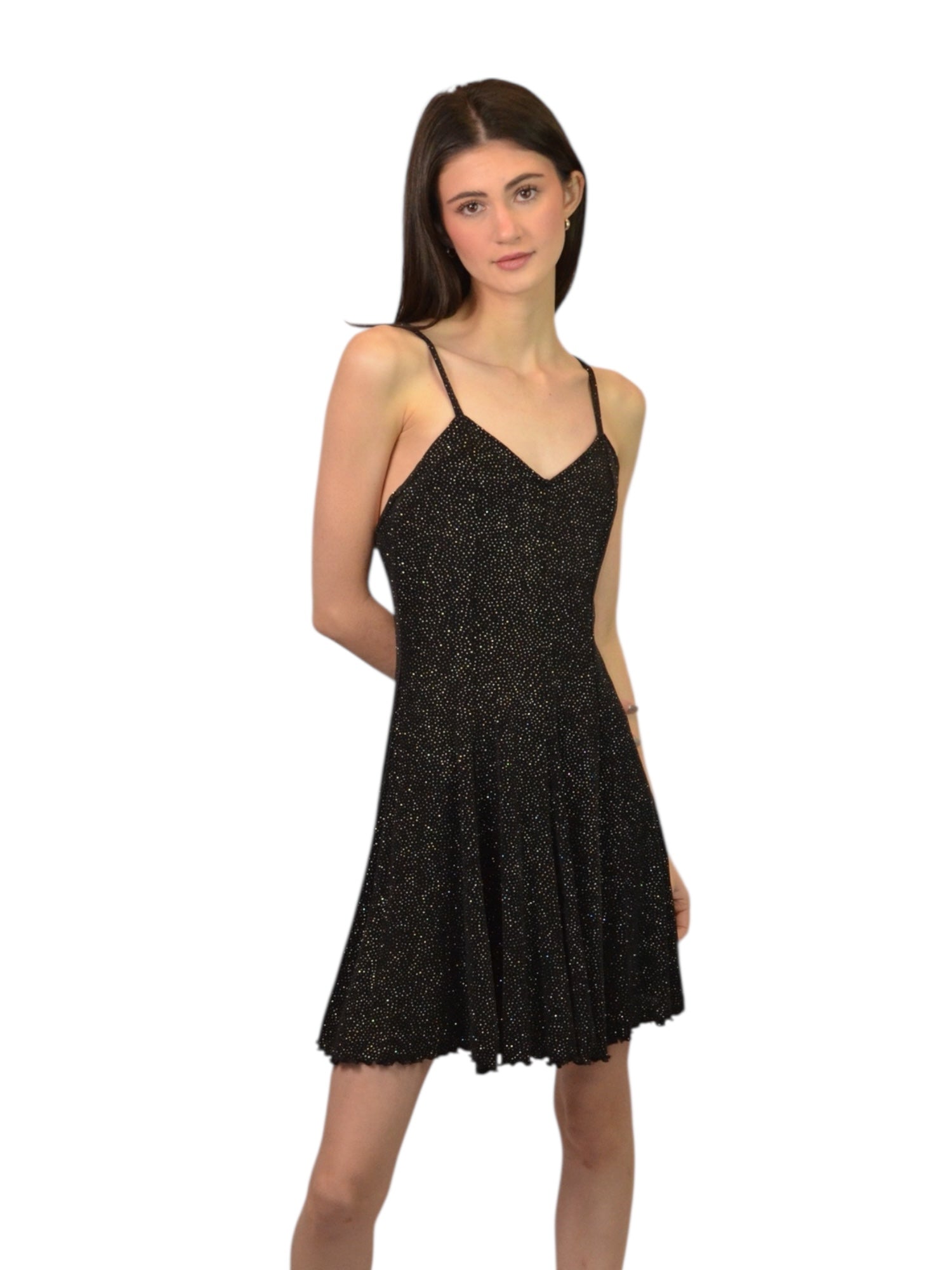 (M) Vintage Dalmys Black Sparkly Party Dress