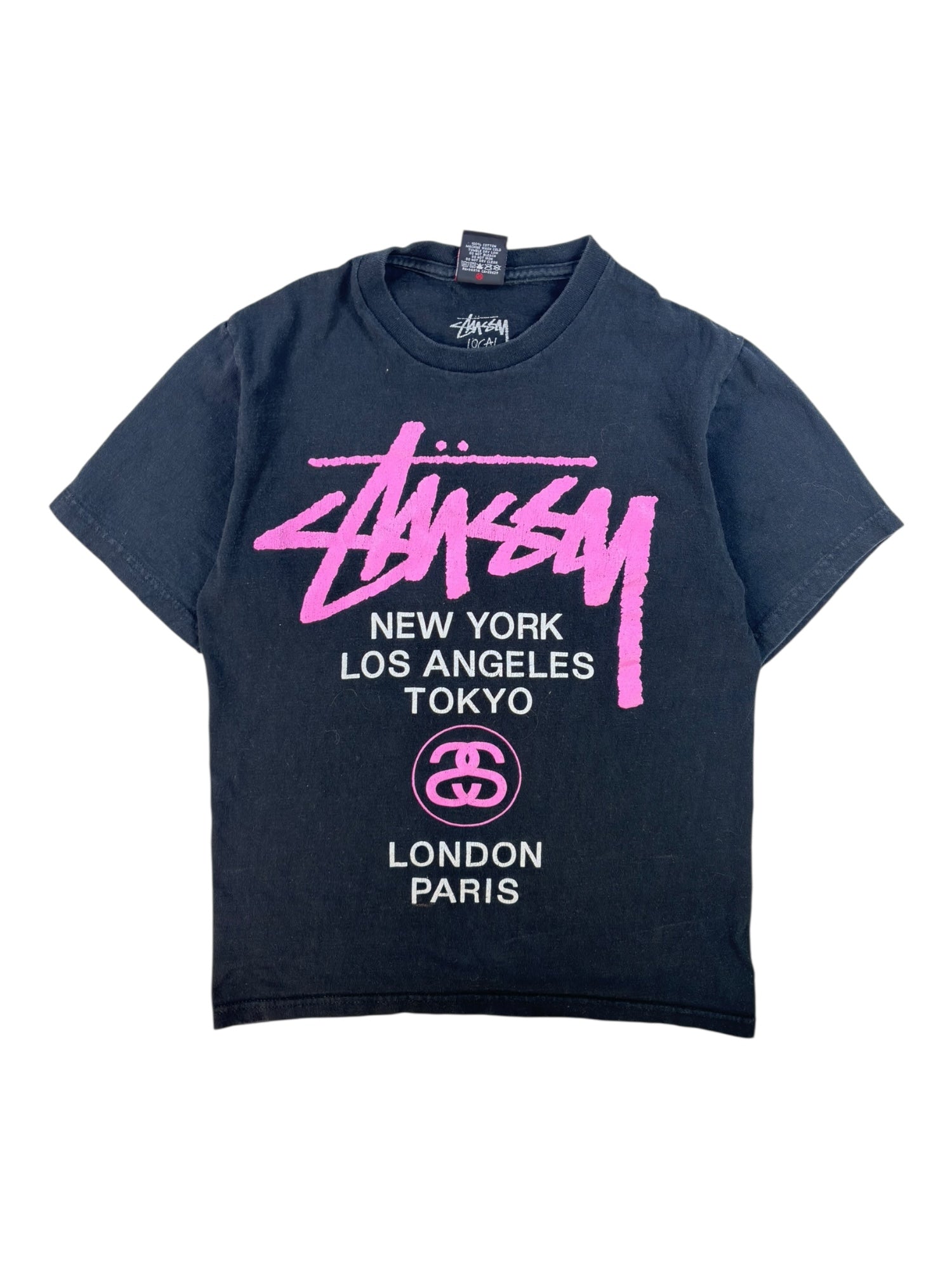 (S) Stussy Black &amp; Pink Graphic Tee