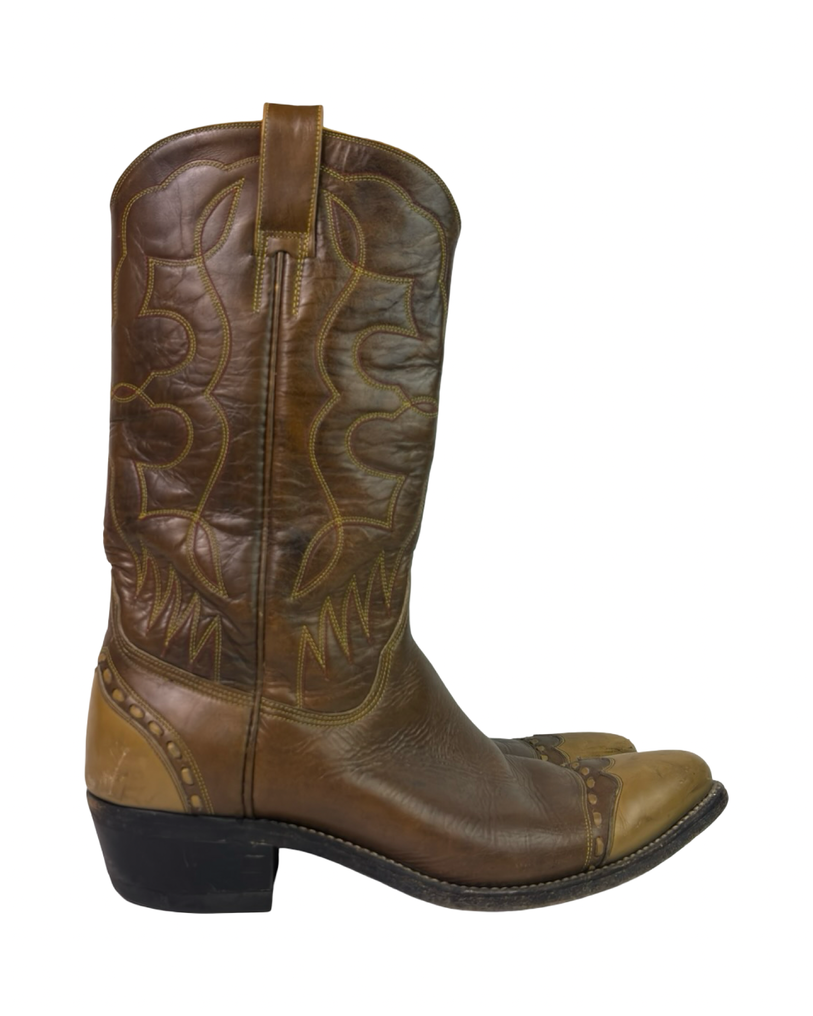 (9.5/10) Vintage Tan/Brown Cowboy Boots