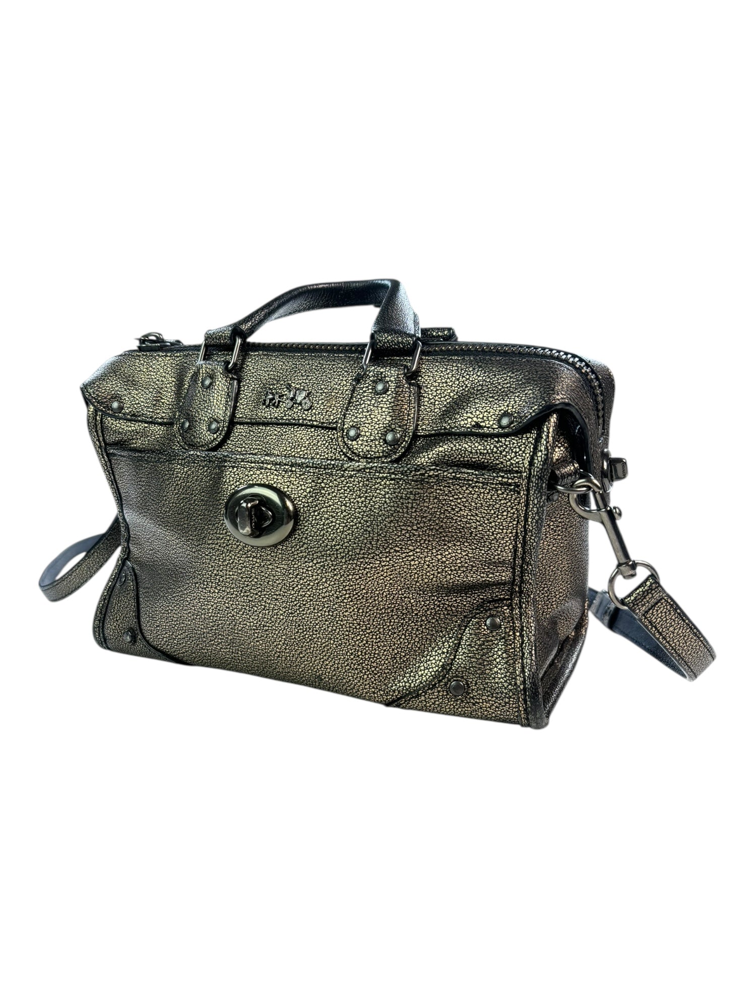 (O/S) Coach Rhyder Satchel Metallic