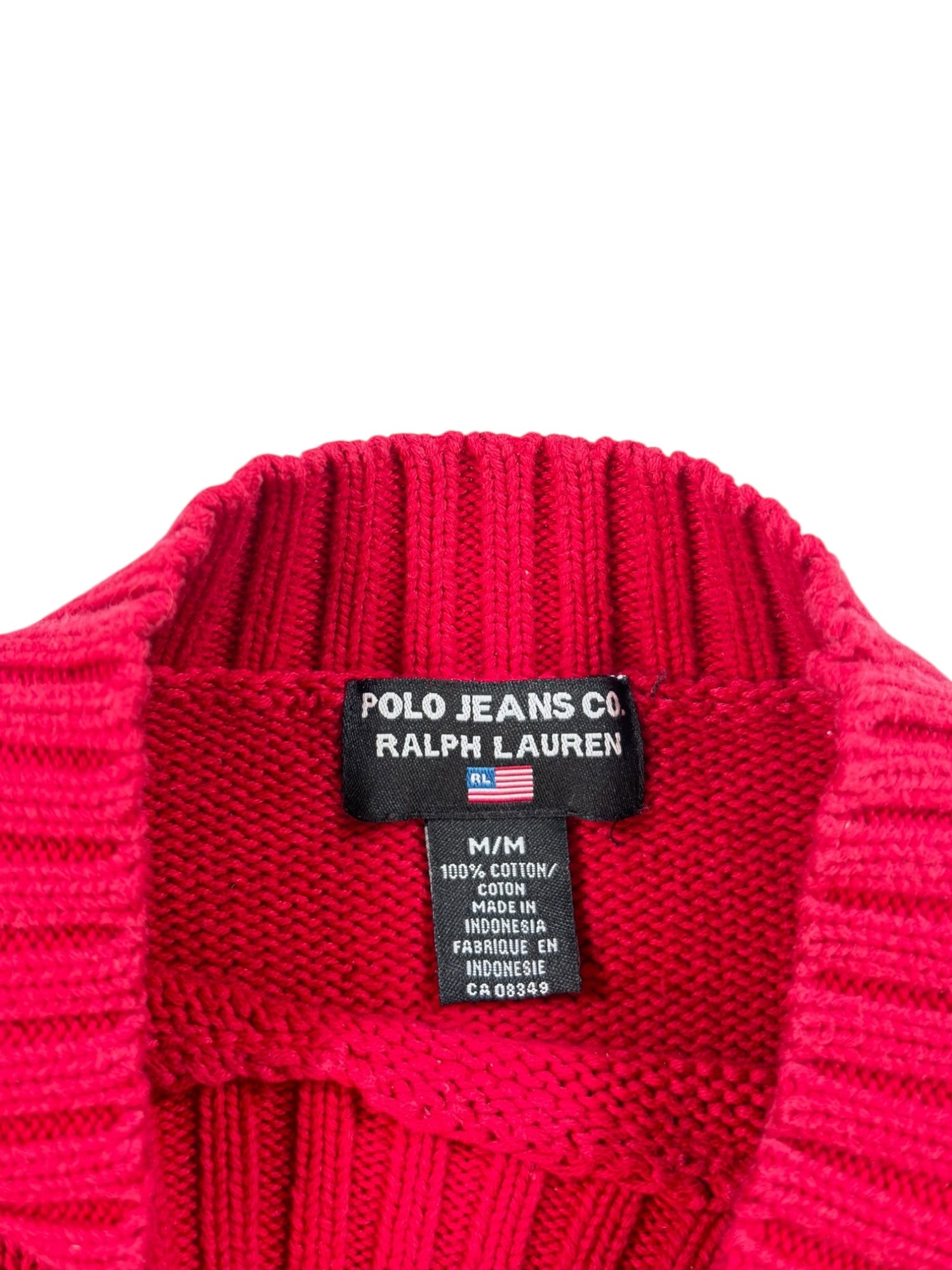 (S/M) 90's Ralph Lauren Polo Knit Flag Sweater