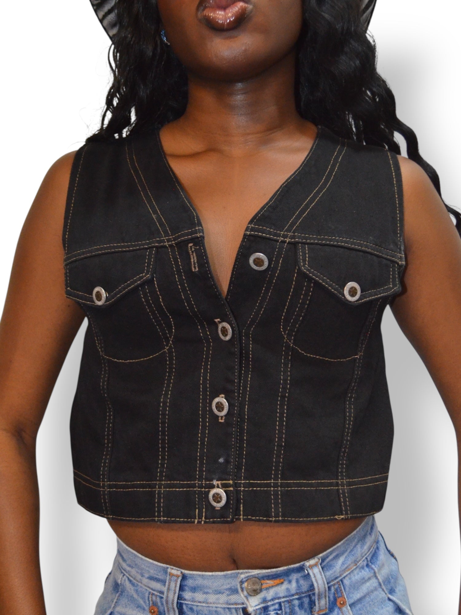 (S) Authentic Attitude Denim Vest
