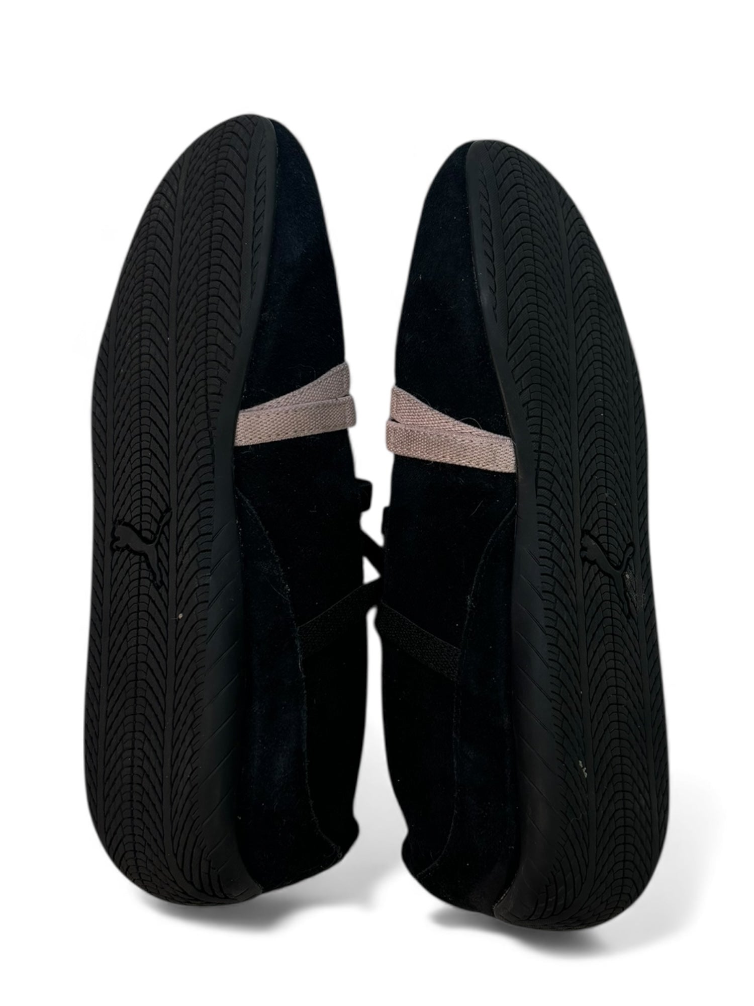 (8) Black and Pink Speedcat Ballet Flat Sneakers