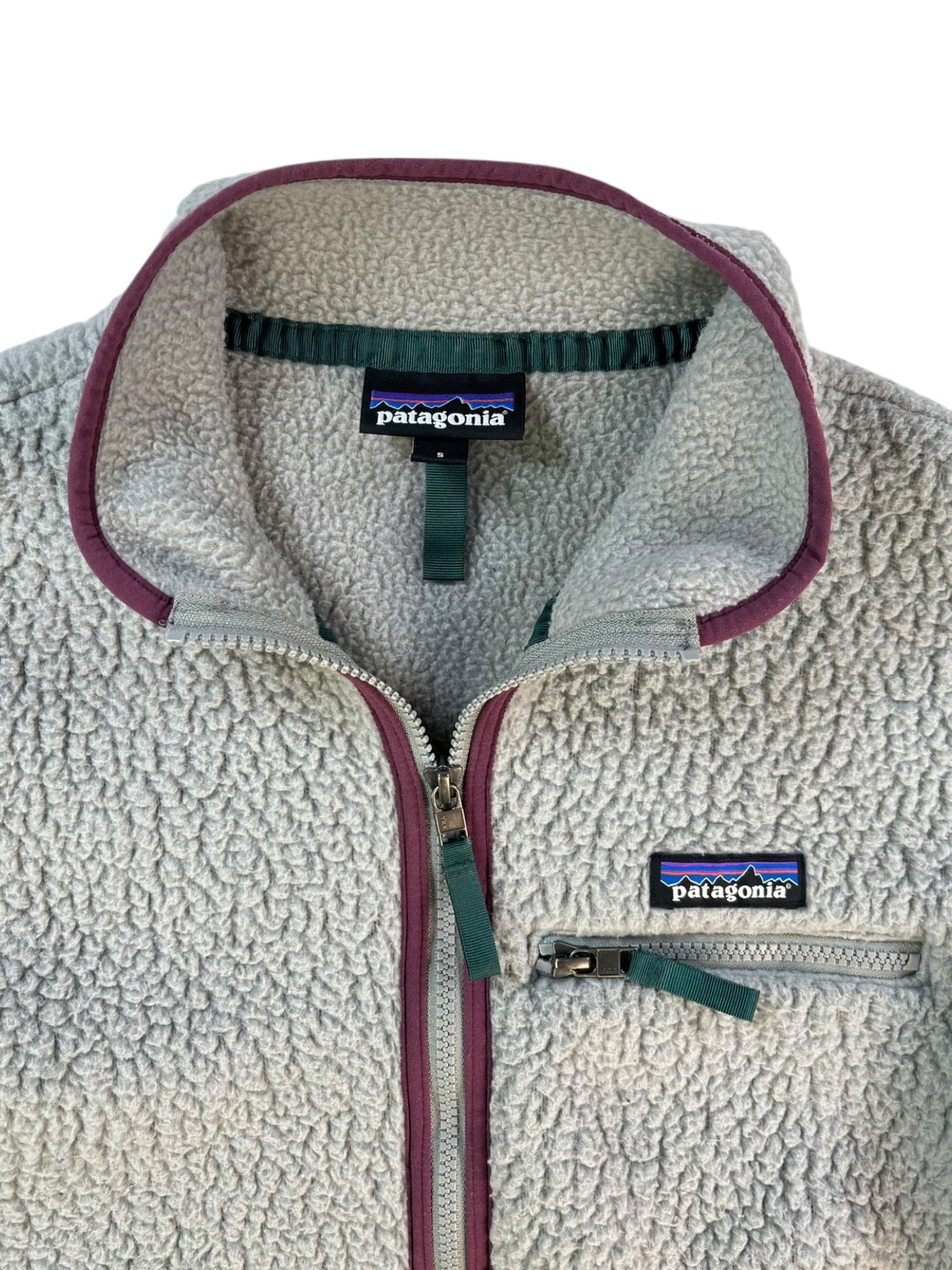 (S) Women's Retro Pile Fleece Marsupial Pullover Patagonia Grey