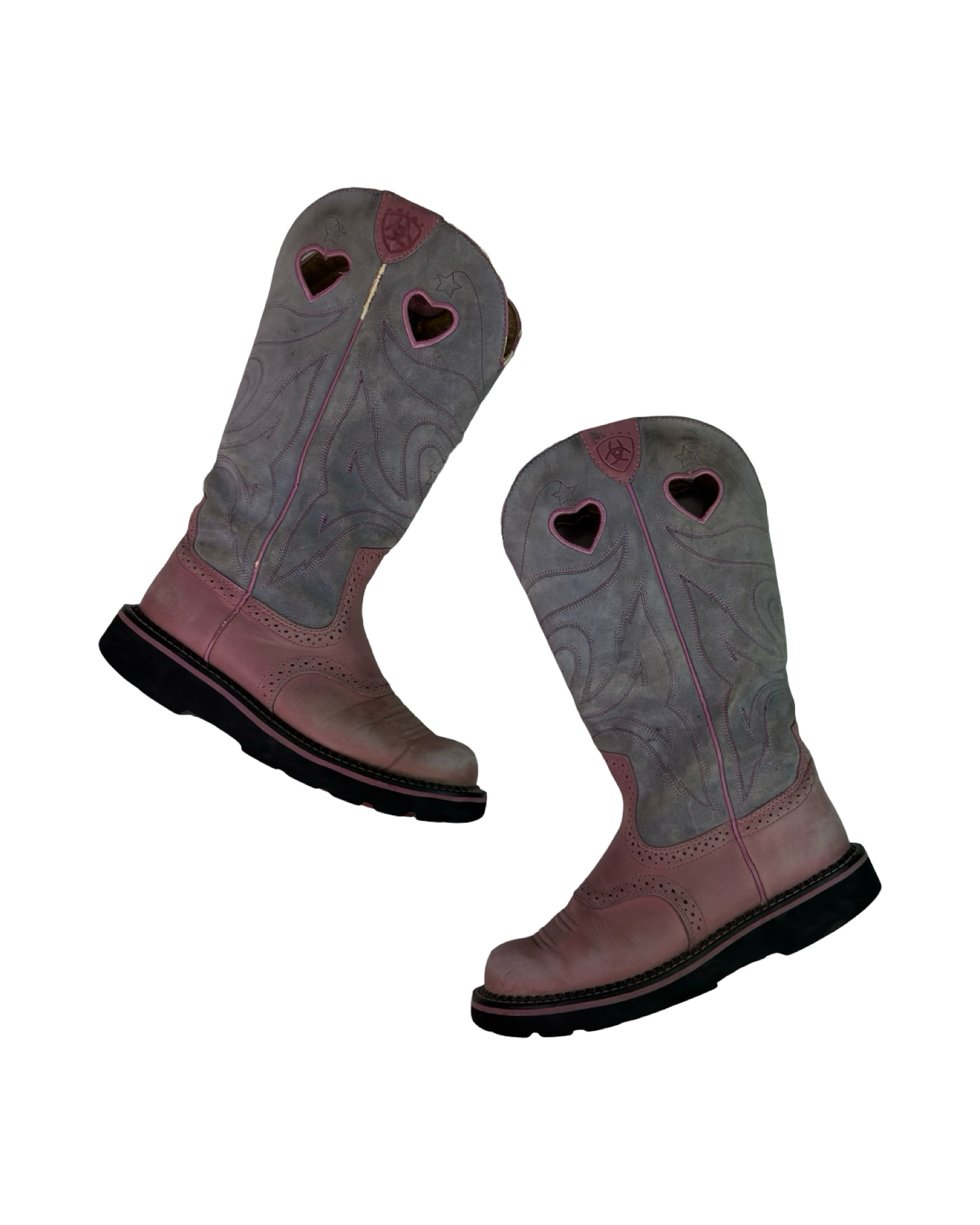 (7) Ariat Fatbaby Pink/Lavender Cowboy Boots