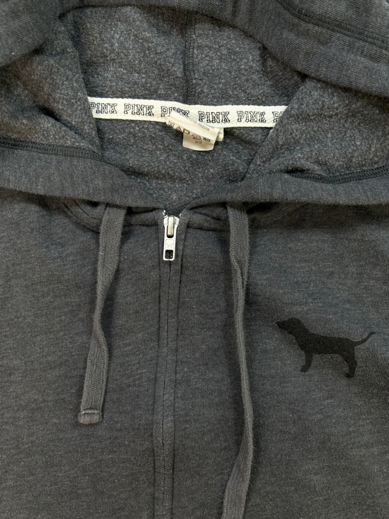 (M) Grey VS Pink Zip Up Hoodie