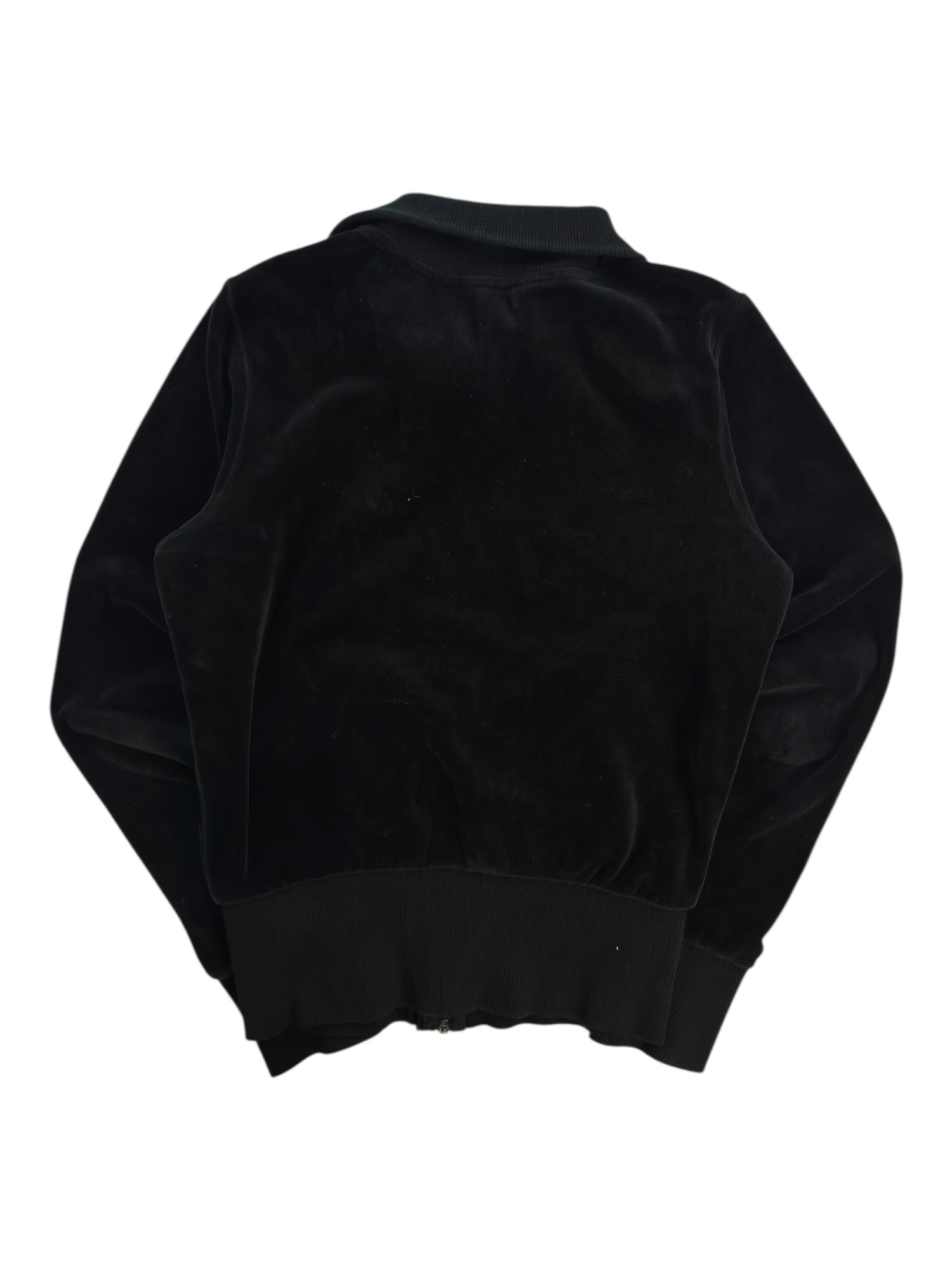 (S) Guess Velour Zip Up Hoodie Black