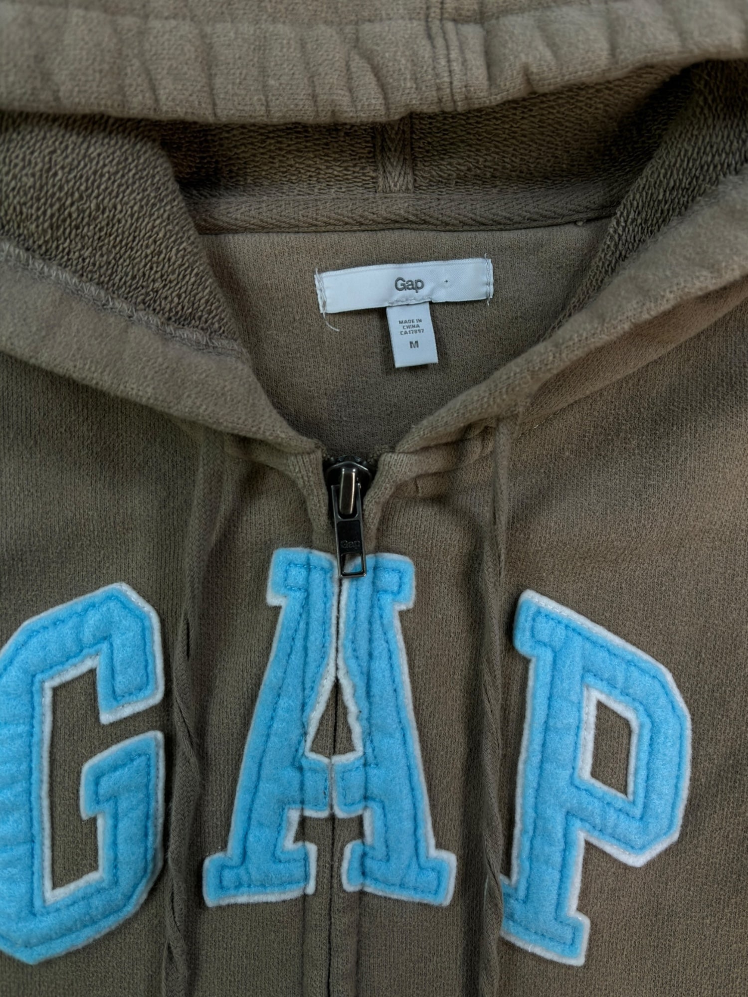 (M) GAP Y2k Brown Zip Up Hoodie