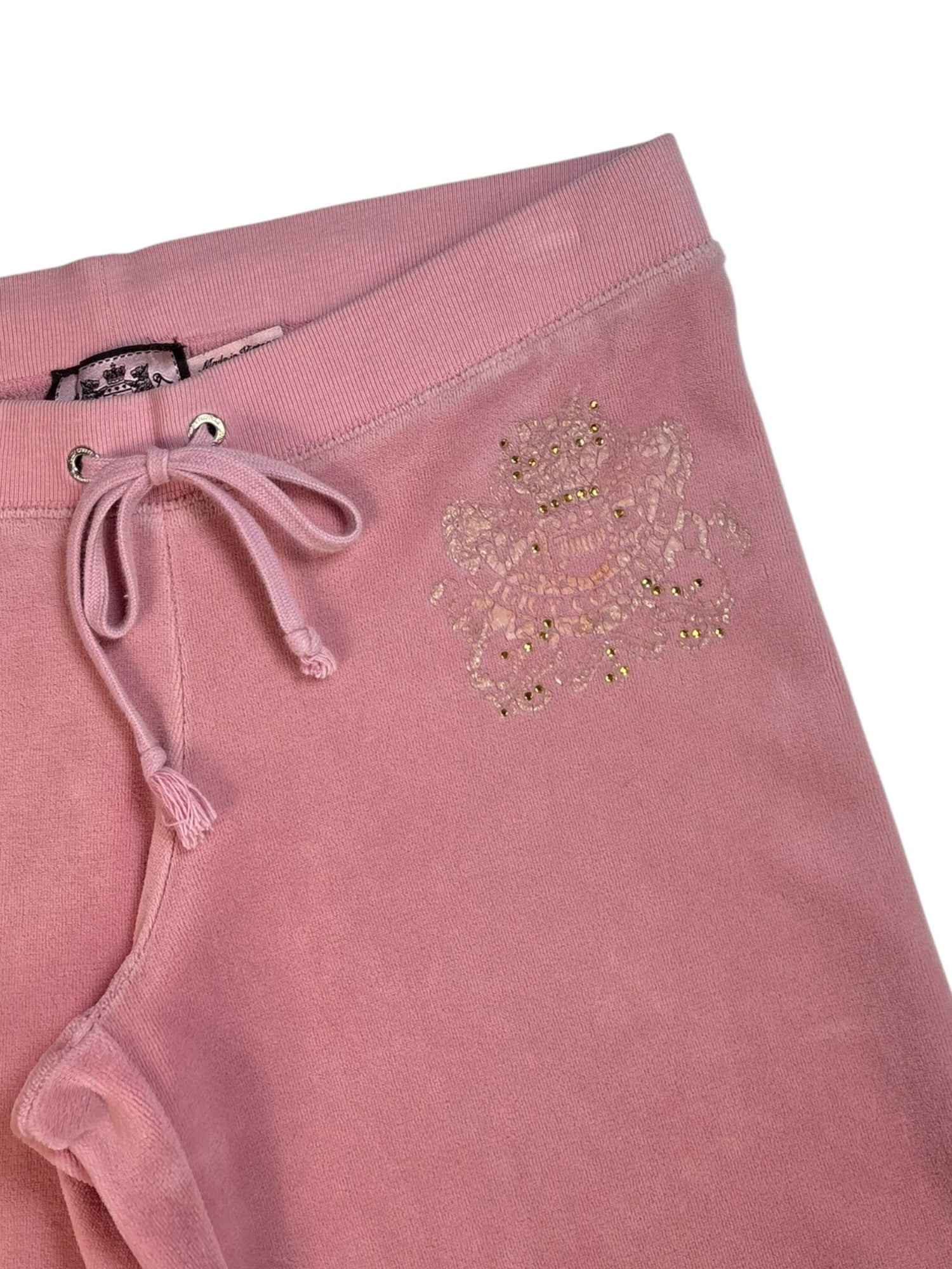 (S) Baby Pink Embellished Juicy Couture Velour Pants