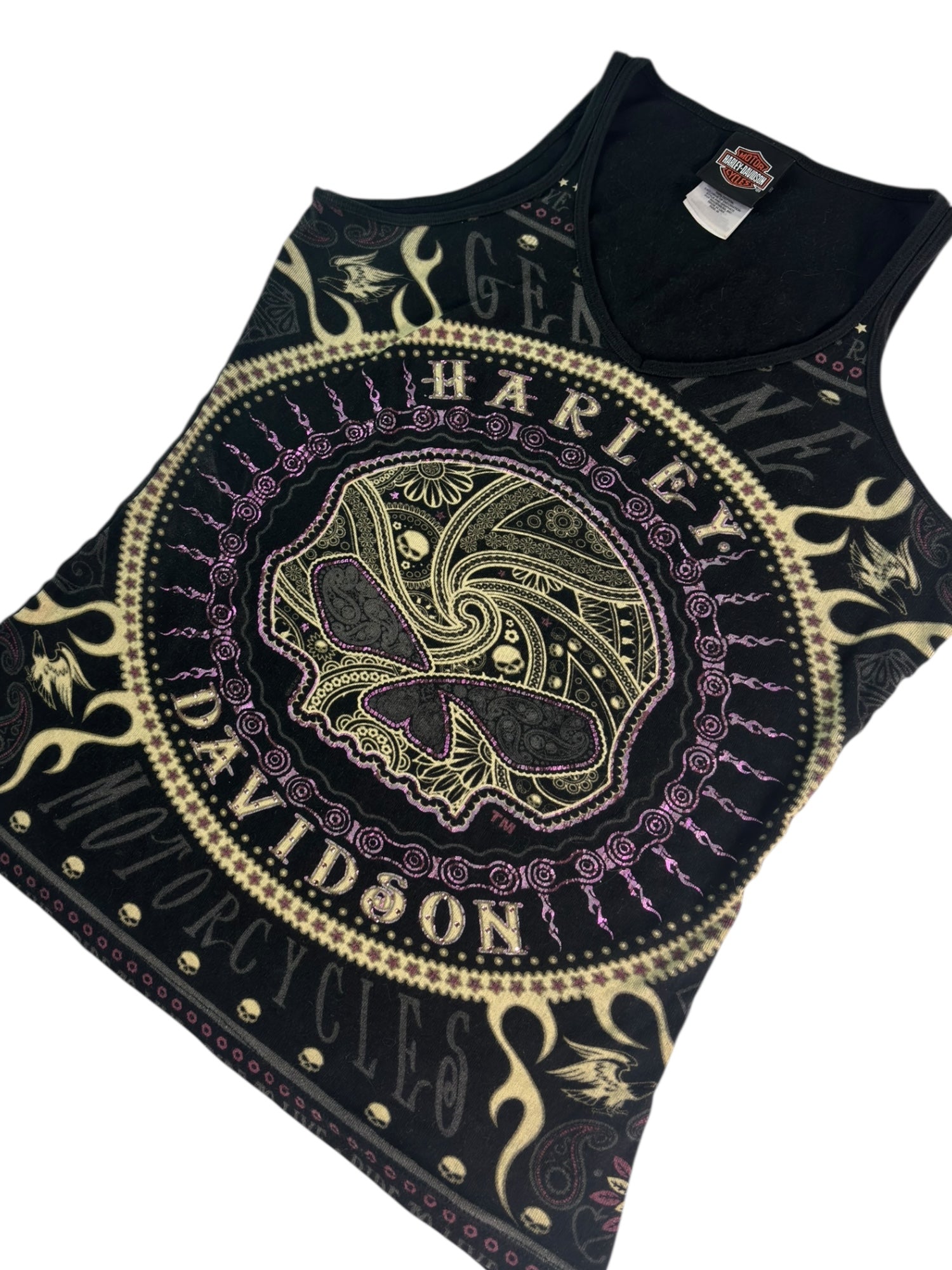 (M) Las Vegas Harley Davidson Skull Tank