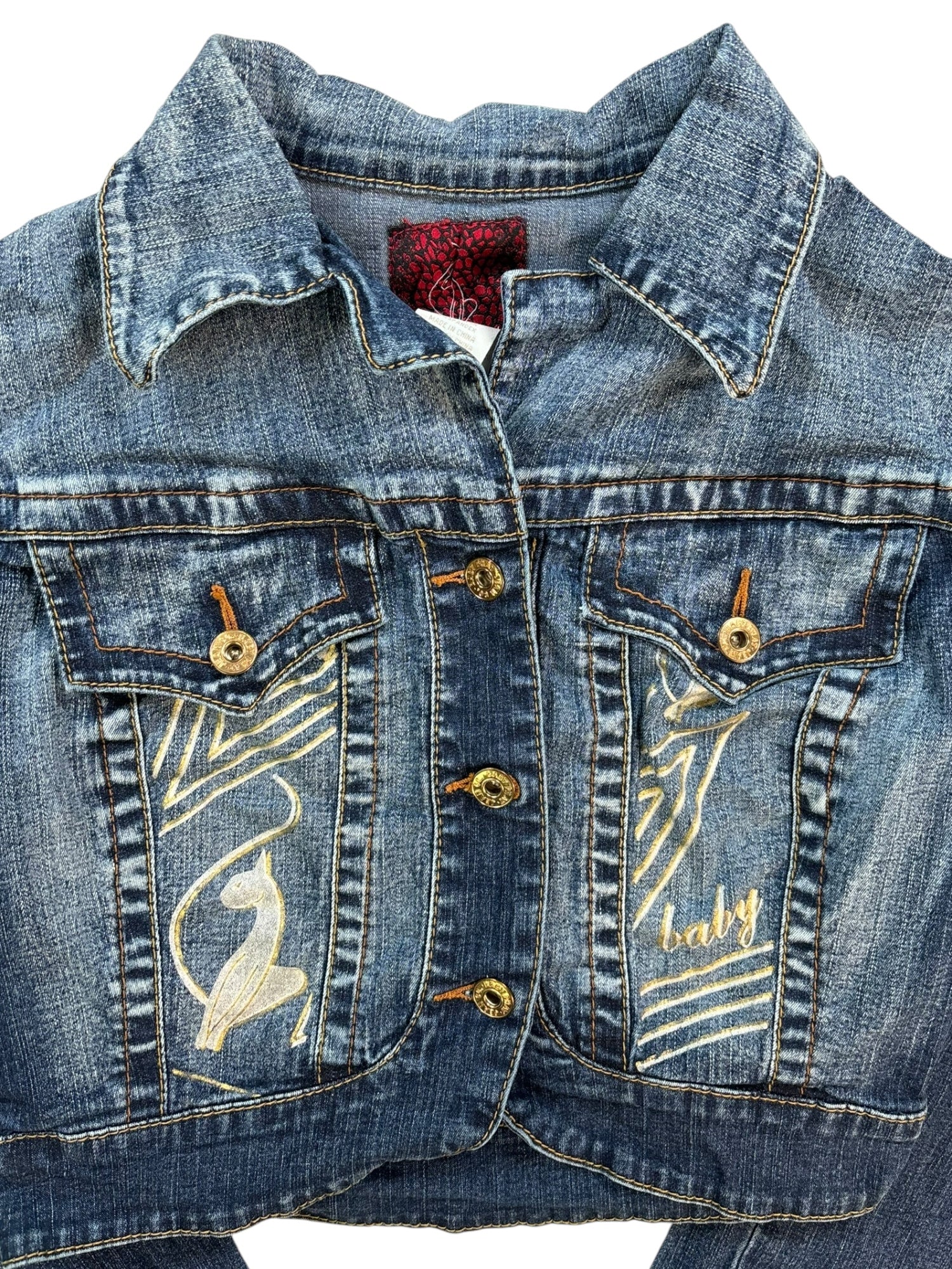 (XS) Cropped baby phat Denim Jacket
