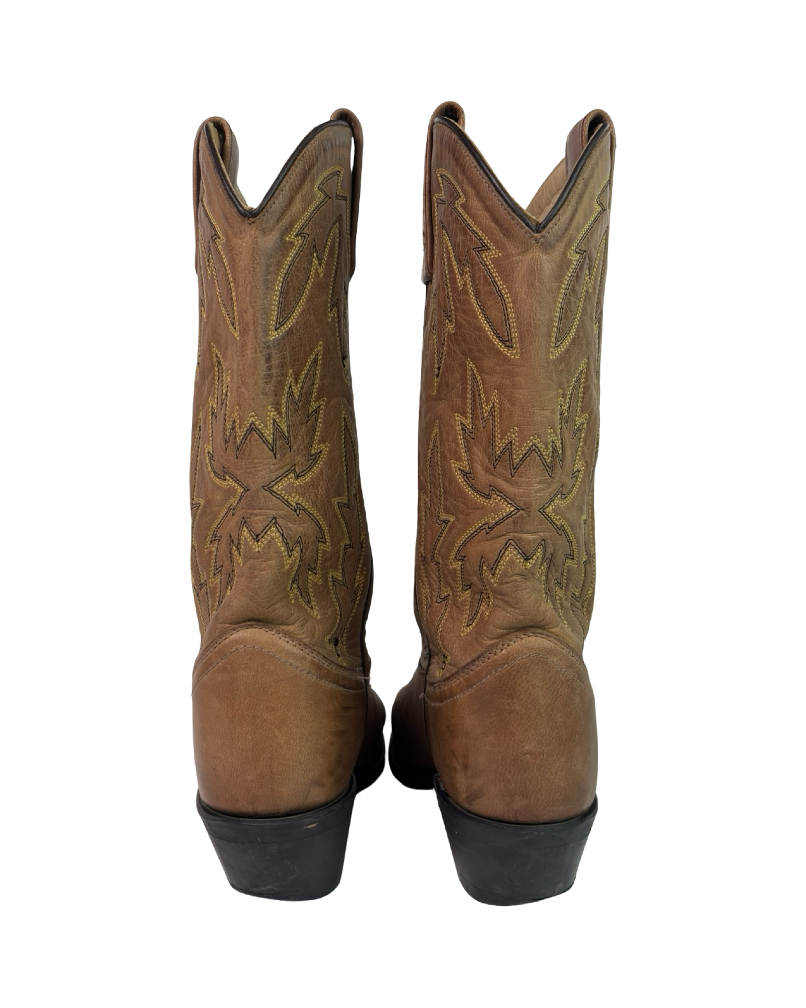 (6) Old West Vintage Leather Cowboy boots