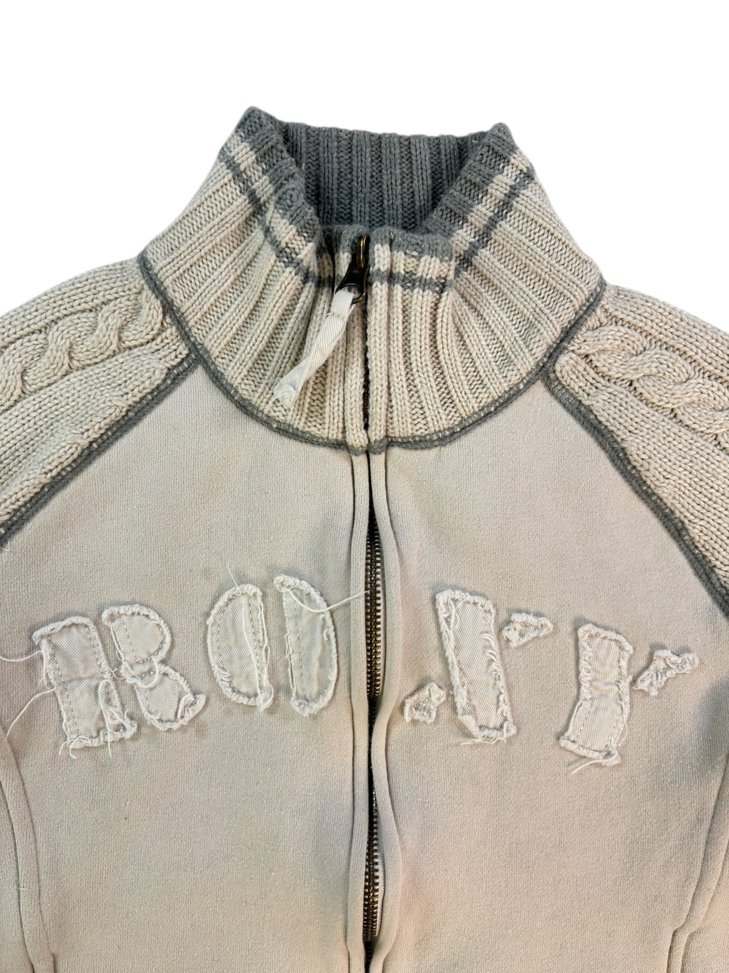 (S) Roxy Knit Zip Up Beige