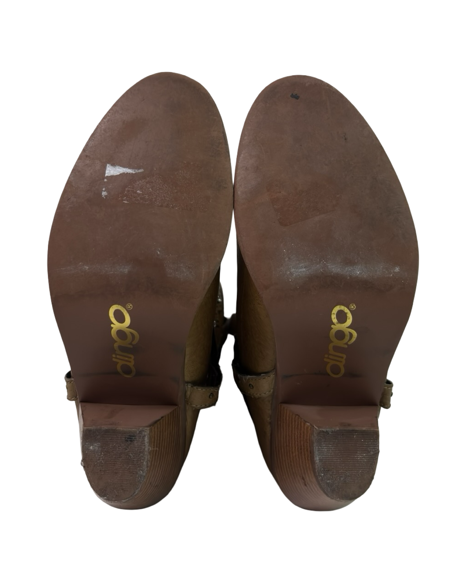 (8.5) Leather Embellished Buckle Detail Cowboy Boots