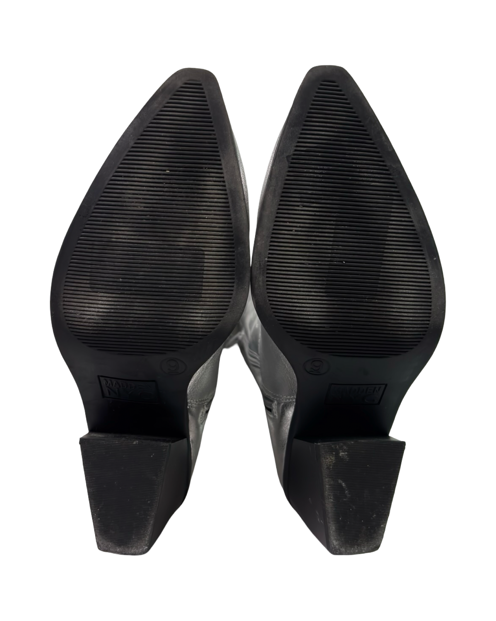 (9) Madden NYC Silver Faux Leather Cowboy Boots