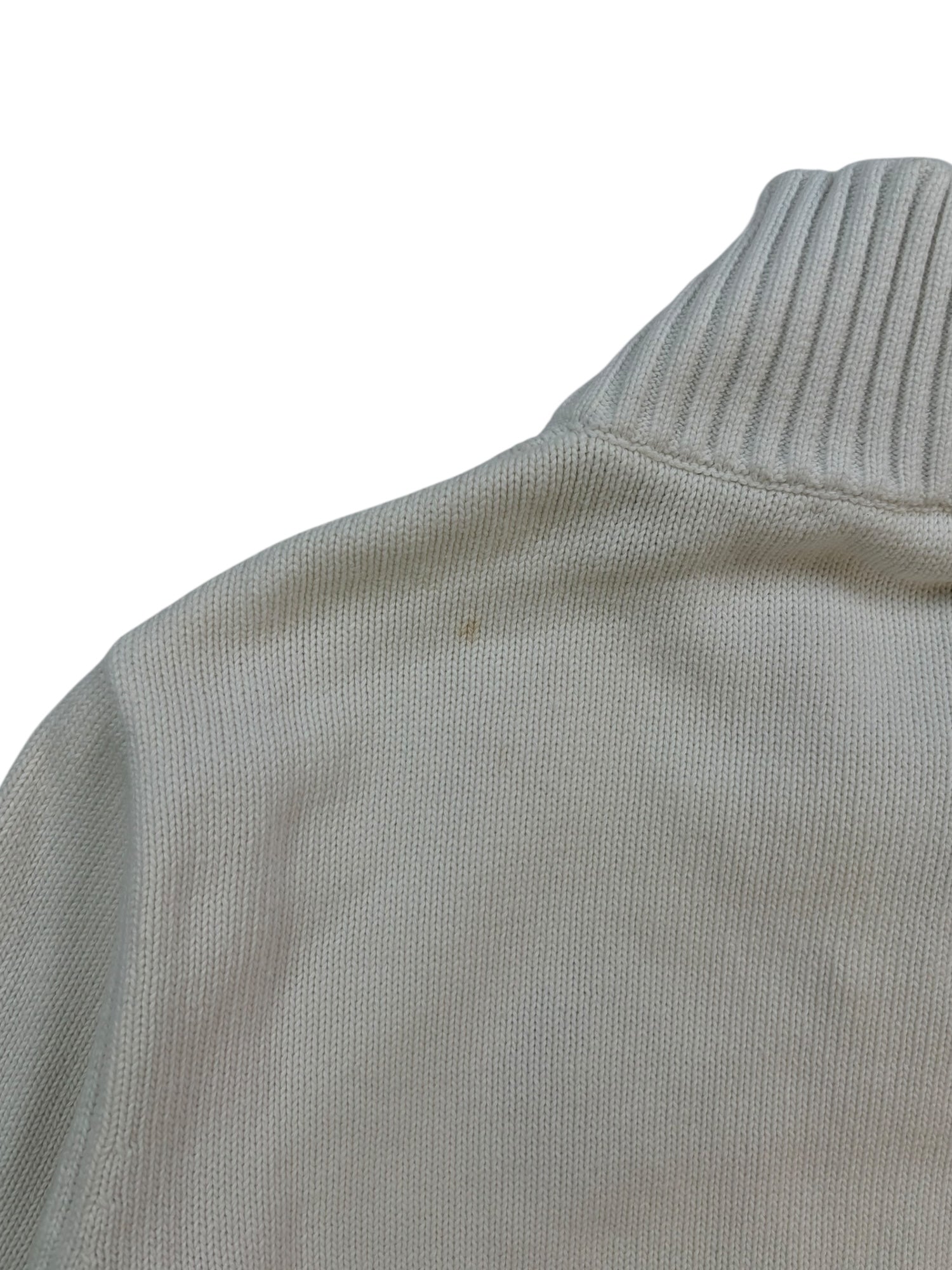 (M) Ralph Lauren Active Knit Zip Up White