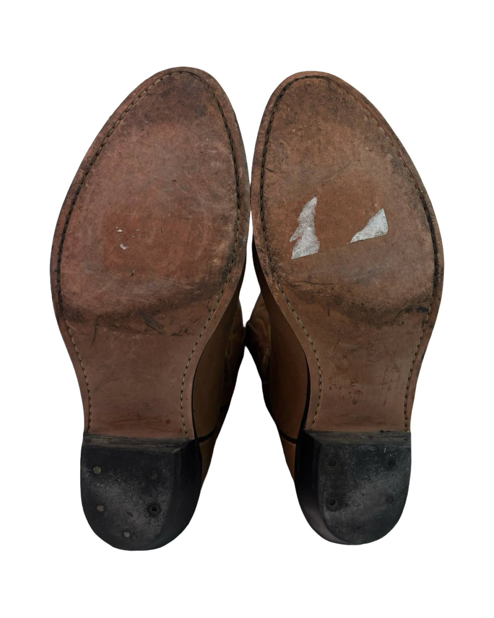 (6) Old West Vintage Leather Cowboy boots