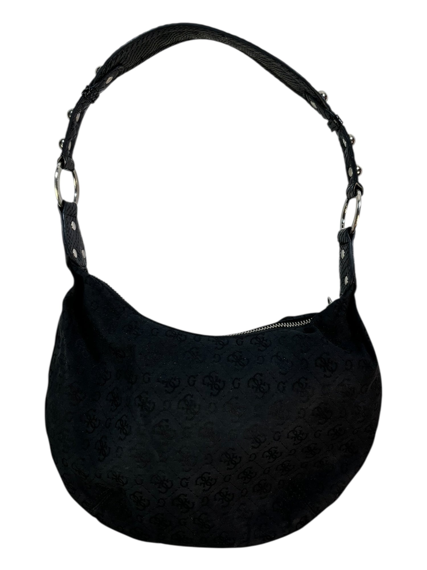 (O/S) Black Guess Purse With Chrome Hardware